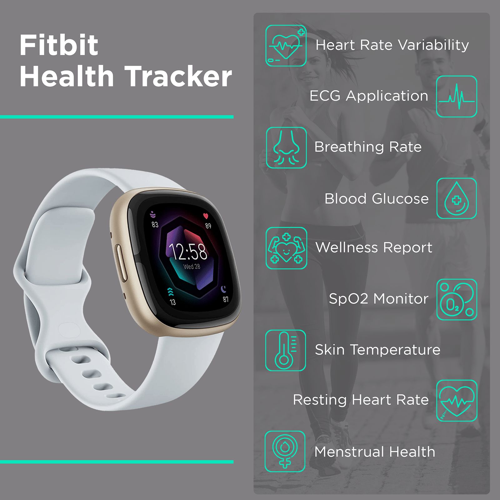 fitbit Sense 2 Smartwatch with Stress Management (1.58 Inch Always-On AMOLED Display, Water Resistant, Blue Mist Strap) fitbit Sense 2 Smartwatch with Stress Management (1.58 Inch Always-On AMOLED Display, Water Resistant, Blue Mist Strap)_5
