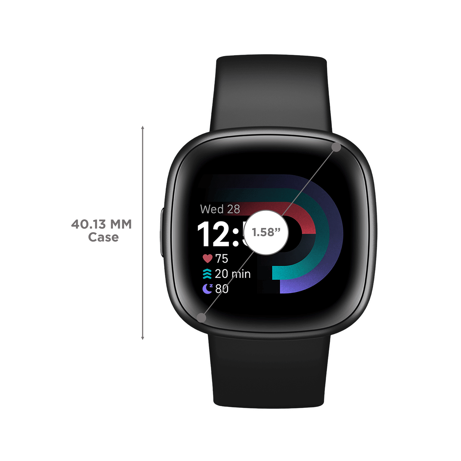 fitbit Versa 4 Smartwatch with Sleep Tools (1.58 Inch Always-On AMOLED Display, 50 Meter Water Resistant, Black Strap)_2