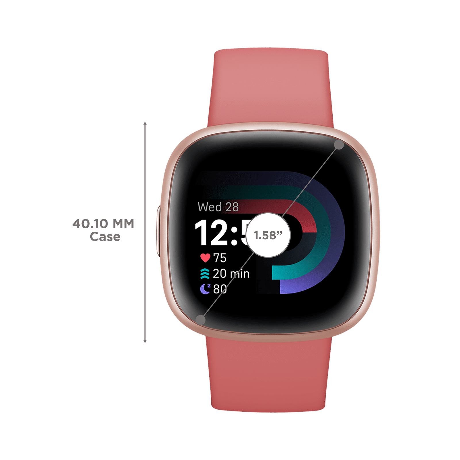 fitbit Versa 4 Smartwatch with Sleep Tools (1.58 Inch Always-On AMOLED Display, Water Resistant, Pink Sand Strap) fitbit Versa 4 Smartwatch with Sleep Tools (1.58 Inch Always-On AMOLED Display, Water Resistant, Pink Sand Strap)_2