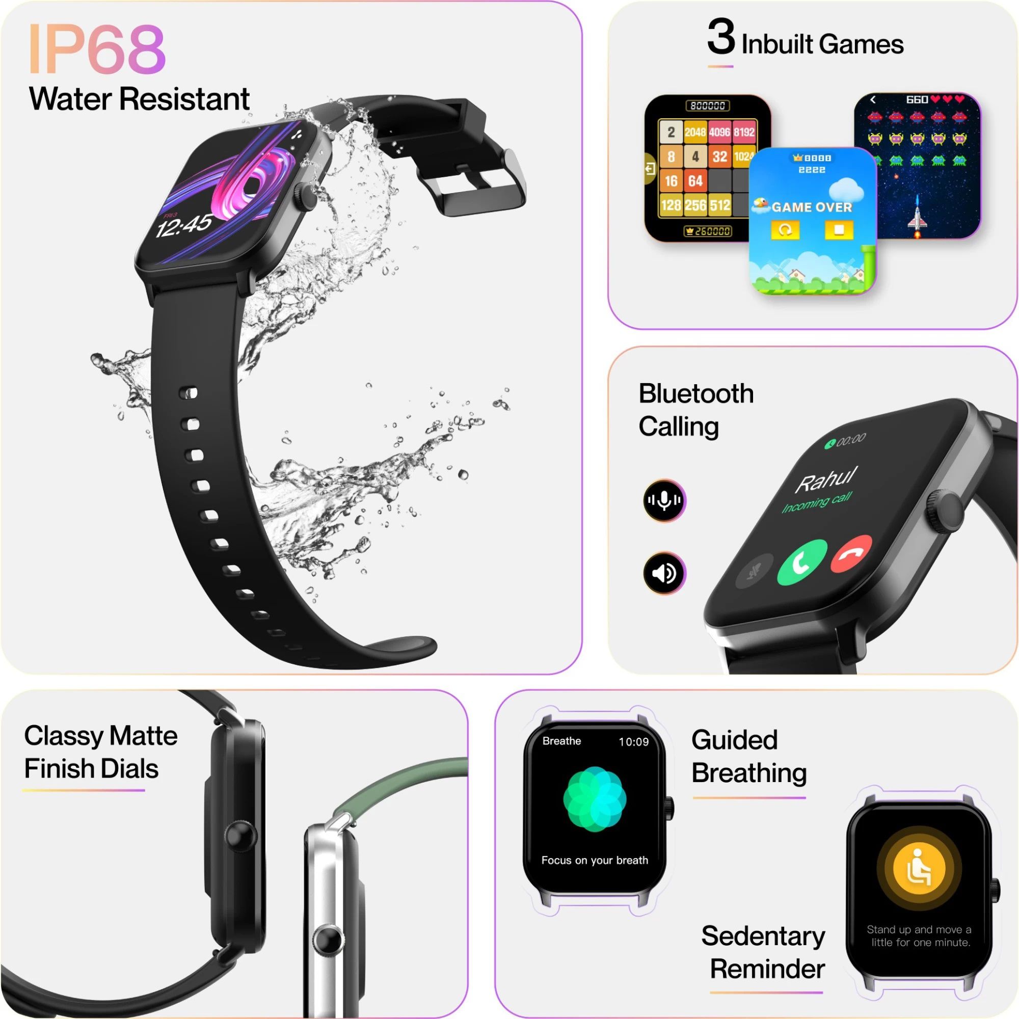 ambrane Wise EON Pro Smartwatch with Bluetooth Calling (46.99mm Lucid Display, IP68 Water Resistant, Black Strap) ambrane Wise EON Pro Smartwatch with Bluetooth Calling (46.99mm Lucid Display, IP68 Water Resistant, Black Strap)_10