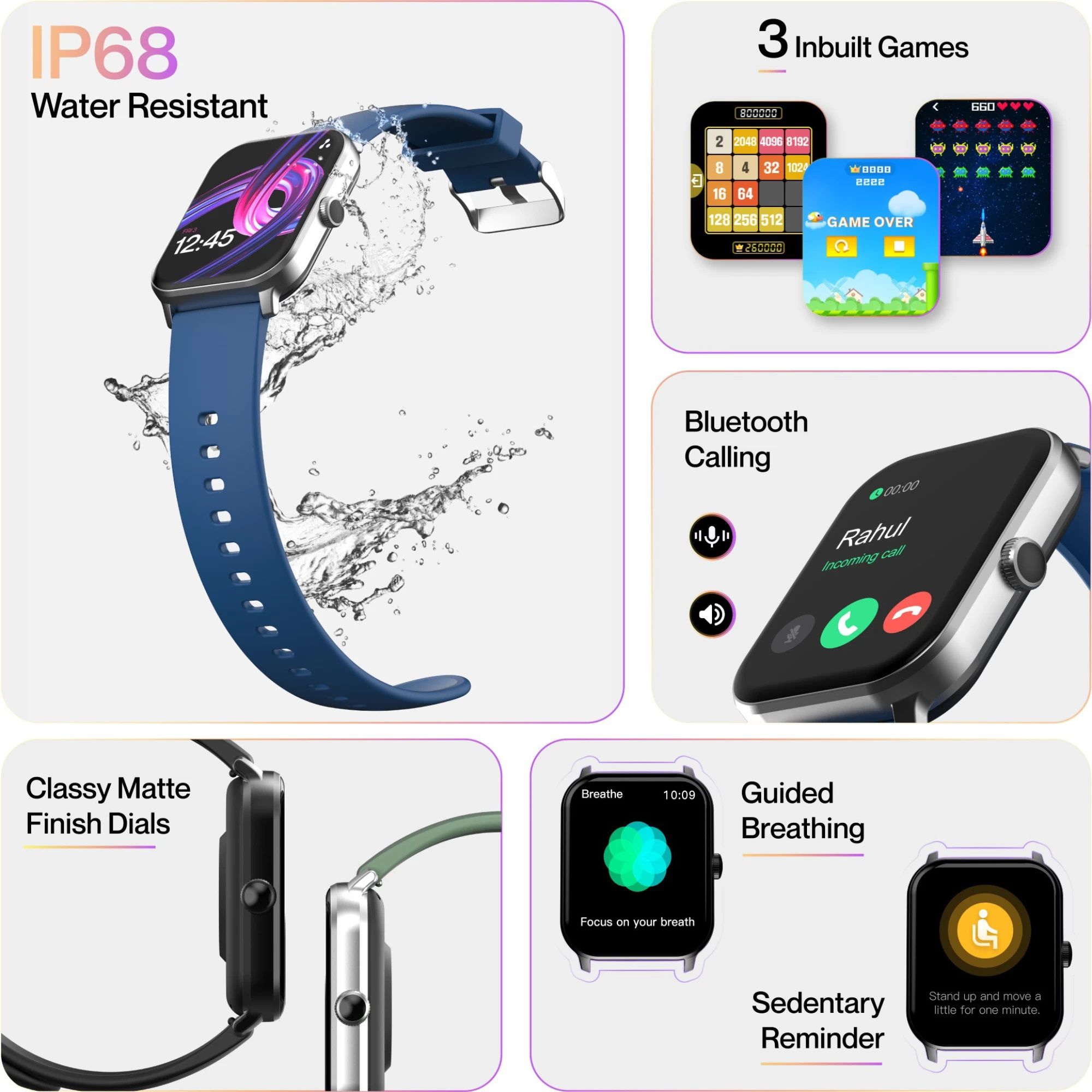 ambrane Wise EON Pro Smartwatch with Bluetooth Calling (46.99mm Lucid Display, IP68 Water Resistant, Blue Strap) ambrane Wise EON Pro Smartwatch with Bluetooth Calling (46.99mm Lucid Display, IP68 Water Resistant, Blue Strap)_10