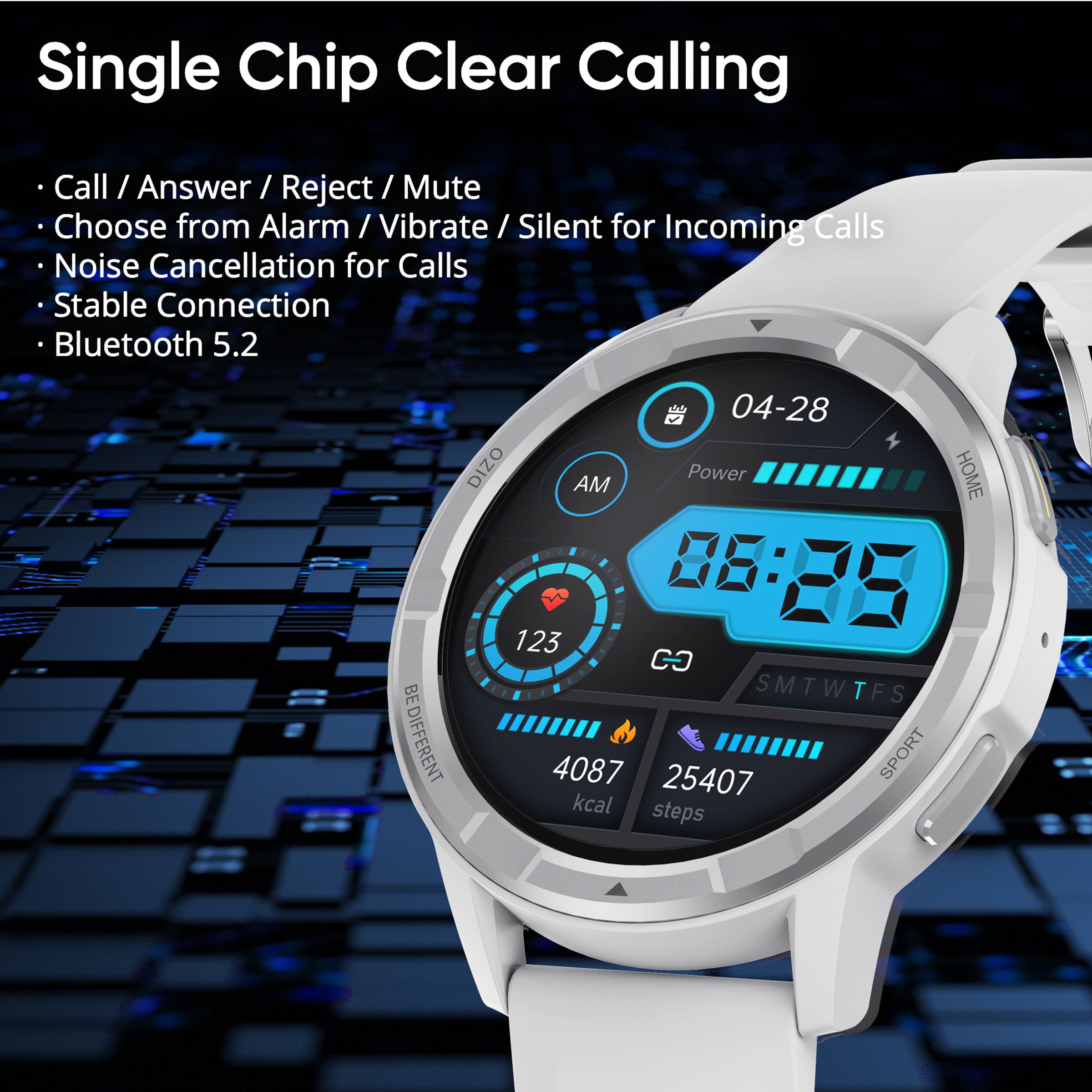 DIZO by realme TechLife Watch R Talk Go Smartwatch with Activity Tracker (35mm Display, Water Resistant, Silver White Strap) DIZO by realme TechLife Watch R Talk Go Smartwatch with Activity Tracker (35mm Display, Water Resistant, Silver White Strap)_12