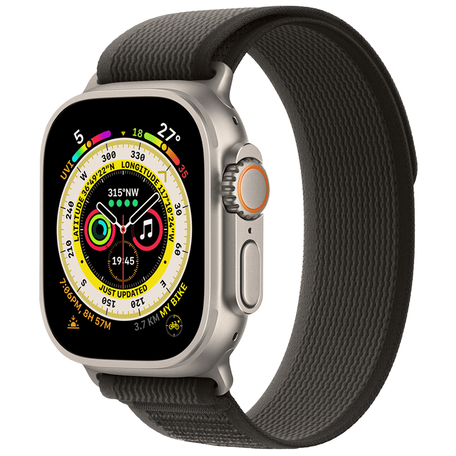 GRIPP Brut Nylon Strap for Apple Watch Ultra 2, Ultra, Watch Series SE, 4, 5, 6, 7, 8, 9 & 10 (44mm / 45mm / 46mm / 49mm) (Perfect Fit & Convenient, Grey & Black) GRIPP Brut Nylon Strap for Apple Watch Ultra 2, Ultra, Watch Series SE, 4, 5, 6, 7, 8, 9 & 10 (44mm / 45mm / 46mm / 49mm) (Perfect Fit & Convenient, Grey & Black)_3