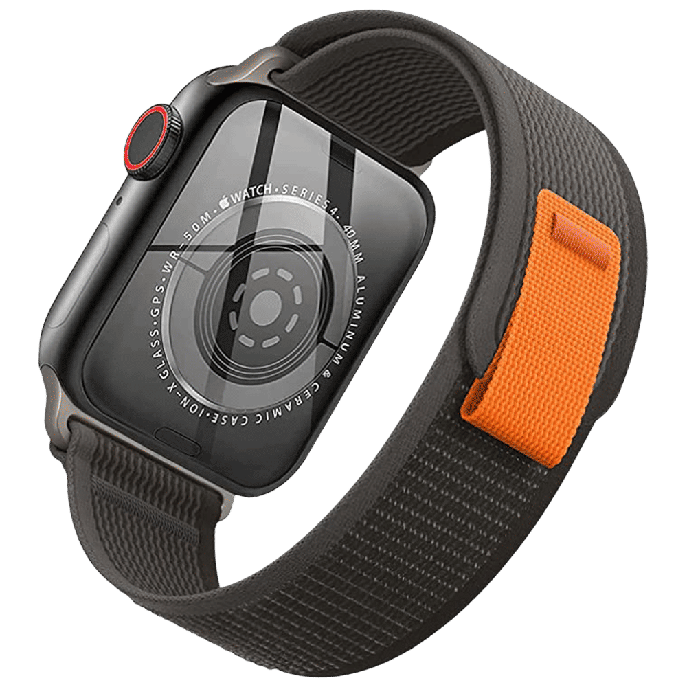 GRIPP Brut Nylon Strap for Apple Watch Ultra 2, Ultra, Watch Series SE, 4, 5, 6, 7, 8, 9 & 10 (44mm / 45mm / 46mm / 49mm) (Perfect Fit & Convenient, Grey & Black) GRIPP Brut Nylon Strap for Apple Watch Ultra 2, Ultra, Watch Series SE, 4, 5, 6, 7, 8, 9 & 10 (44mm / 45mm / 46mm / 49mm) (Perfect Fit & Convenient, Grey & Black)_6