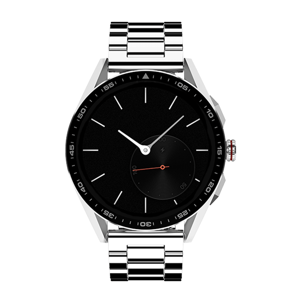 FIRE-BOLTT Invincible Plus Smartwatch with Bluetooth Calling (36.32mm AMOLED Display, IP67 Water Resistant, Silver Strap)_1