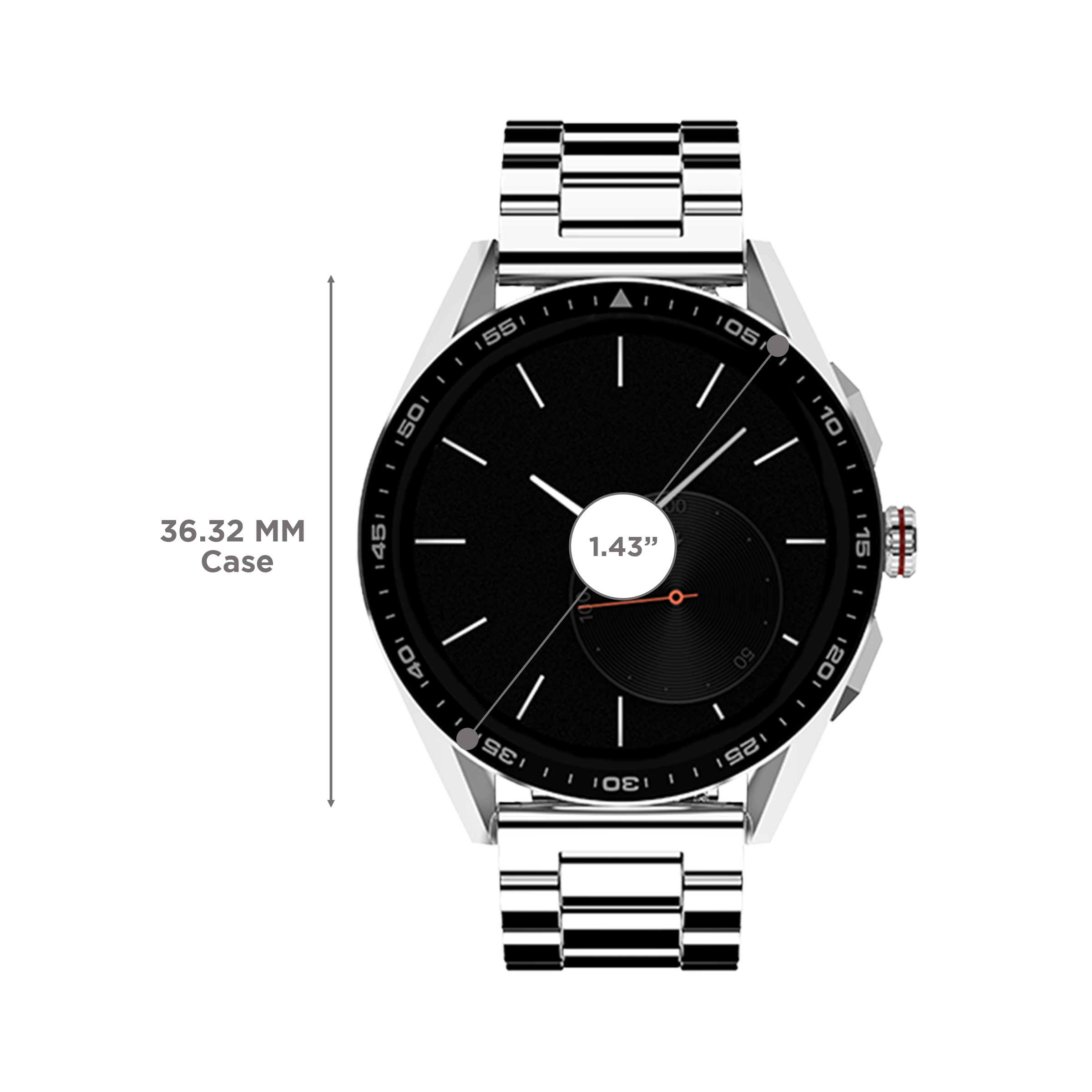 FIRE-BOLTT Invincible Plus Smartwatch with Bluetooth Calling (36.32mm AMOLED Display, IP67 Water Resistant, Silver Strap)_3