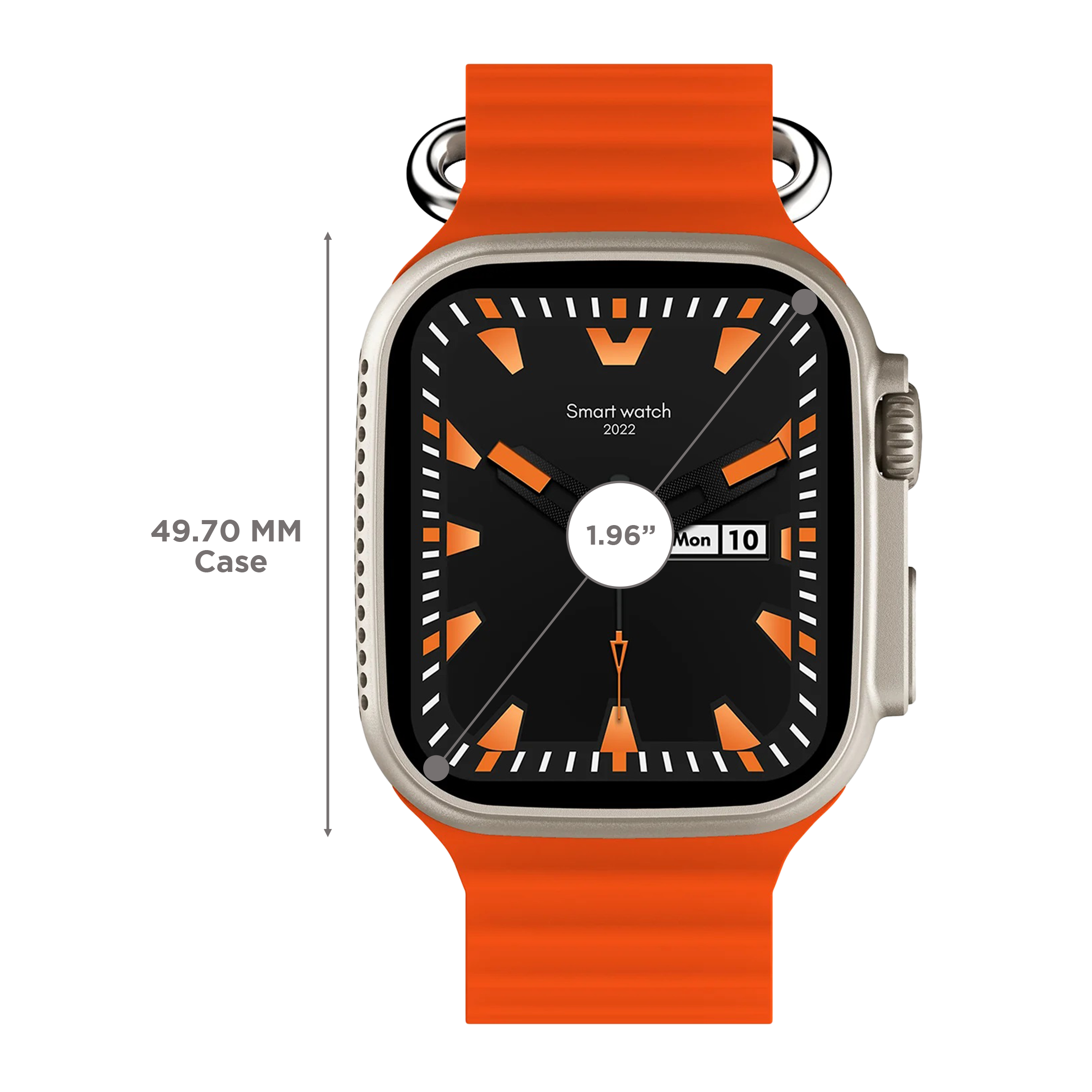 FIRE-BOLTT Warrior Smartwatch with Bluetooth Calling (49.7mm TFT HD Display, IP67 Water Resistant, Orange Strap)_3