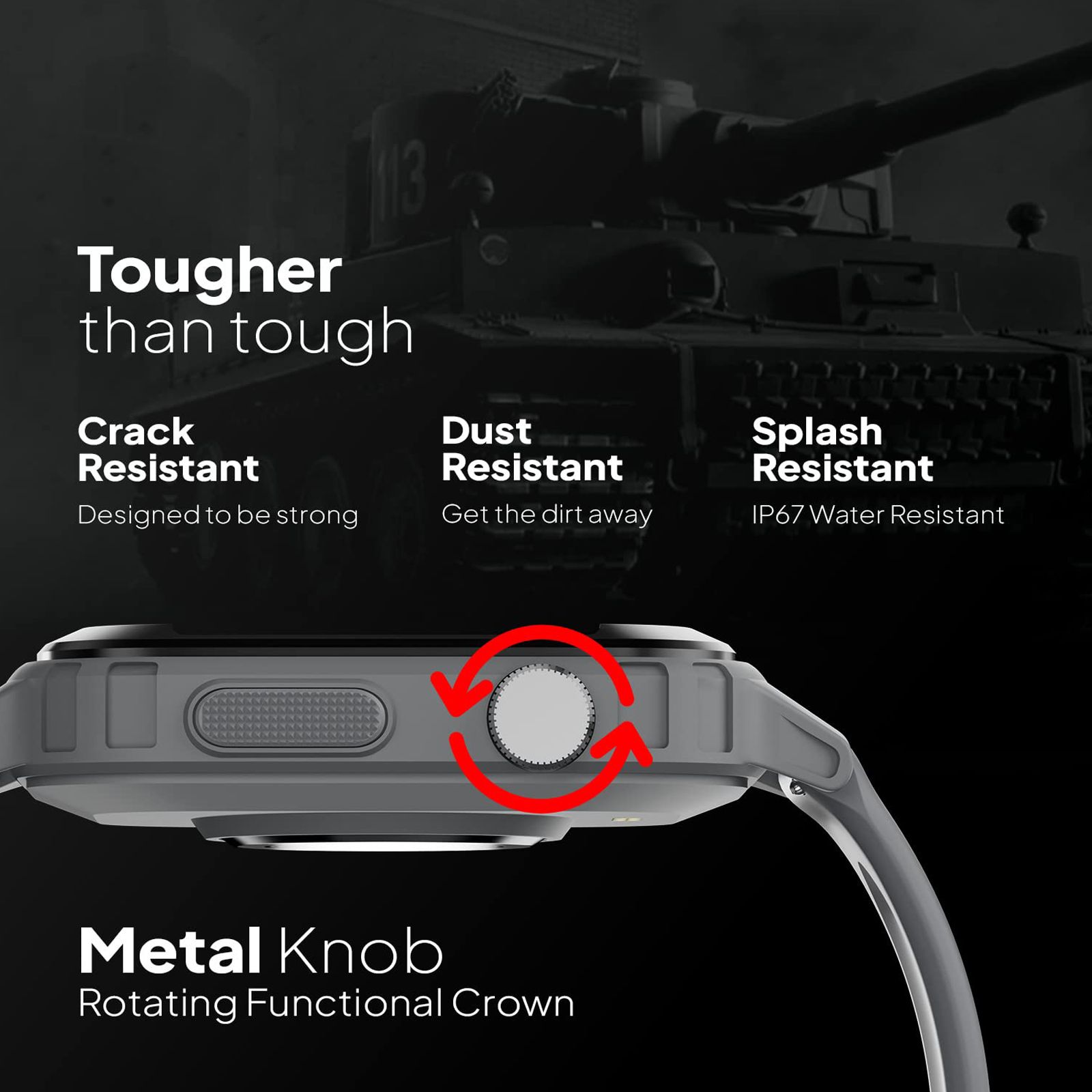 FIRE-BOLTT Tank Smartwatch with Bluetooth Calling (46.50mm Analog-Digital Display, IP67 Water Resistant, Grey Strap) FIRE-BOLTT Tank Smartwatch with Bluetooth Calling (46.50mm Analog-Digital Display, IP67 Water Resistant, Grey Strap)_10
