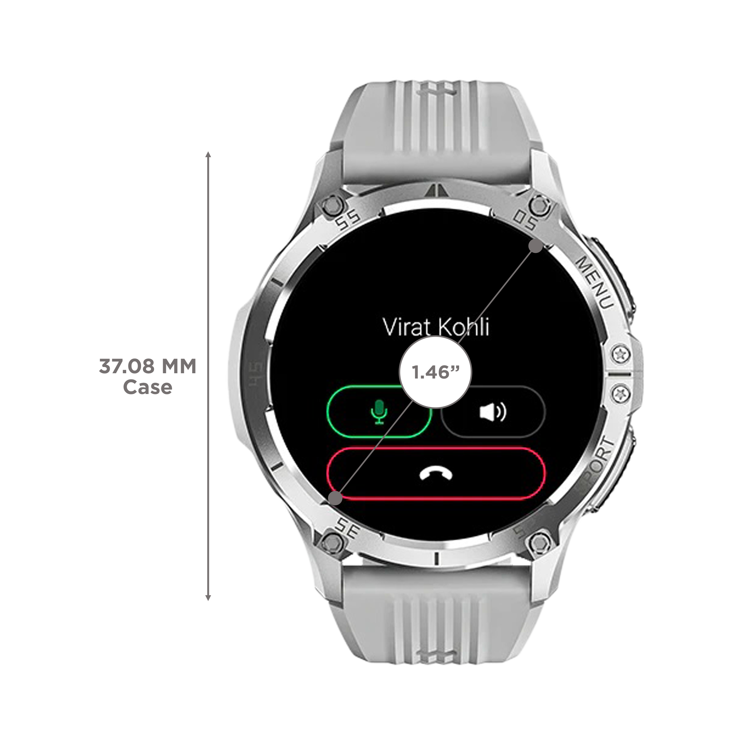 noise NoiseFit Force Plus Smartwatch with Bluetooth Calling (37.08mm AMOLED Display, IP67 Water Resistant, Mist Grey Strap)_3