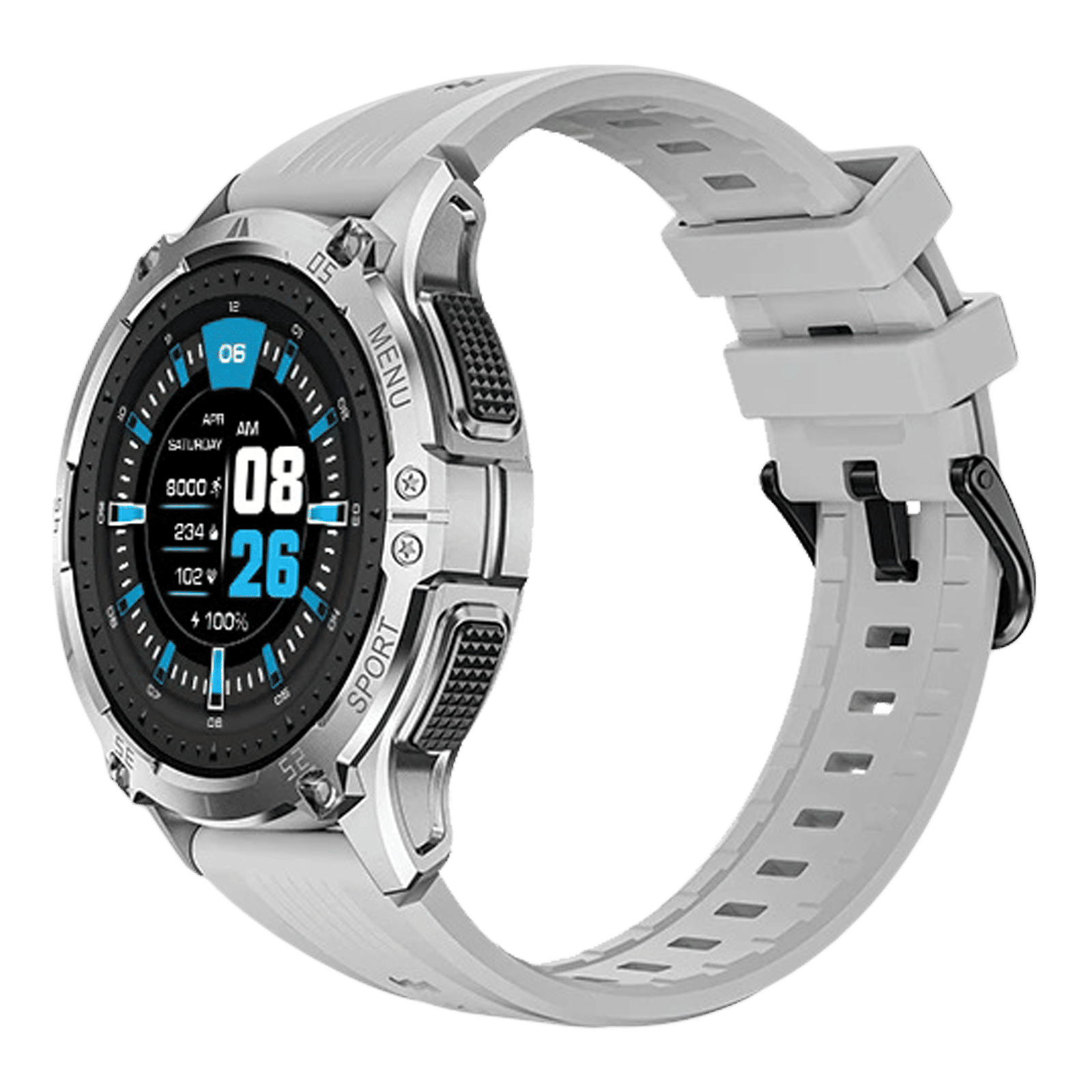 noise NoiseFit Force Plus Smartwatch with Bluetooth Calling (37.08mm AMOLED Display, IP67 Water Resistant, Mist Grey Strap)_4