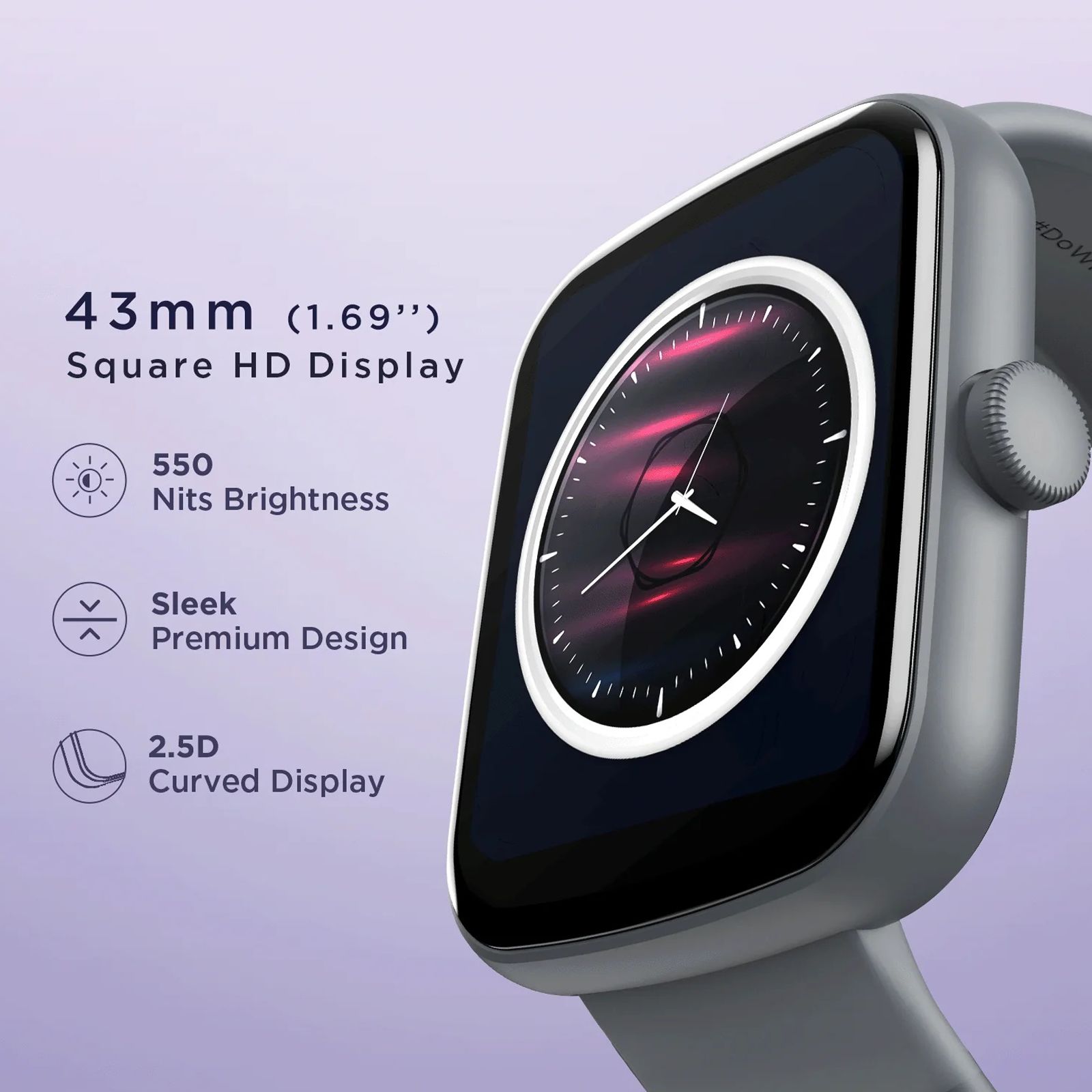 boAt Wave Beat Call Smartwatch with Bluetooth Calling (43mm HD Curved Display, IP68 Water Resistant, Grey Strap)_6