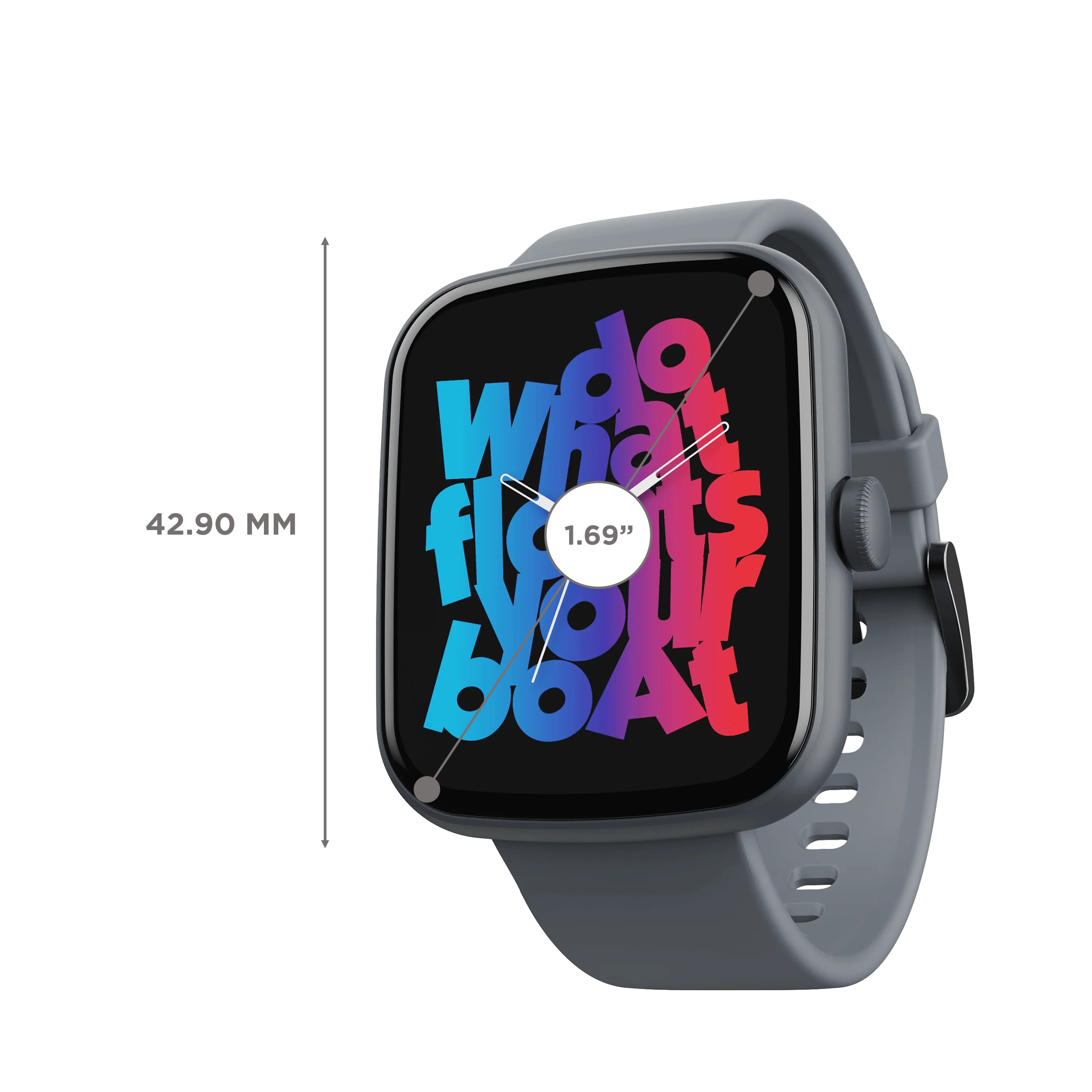 boAt Wave Beat Call Smartwatch with Bluetooth Calling (43mm HD Curved Display, IP68 Water Resistant, Grey Strap)_3