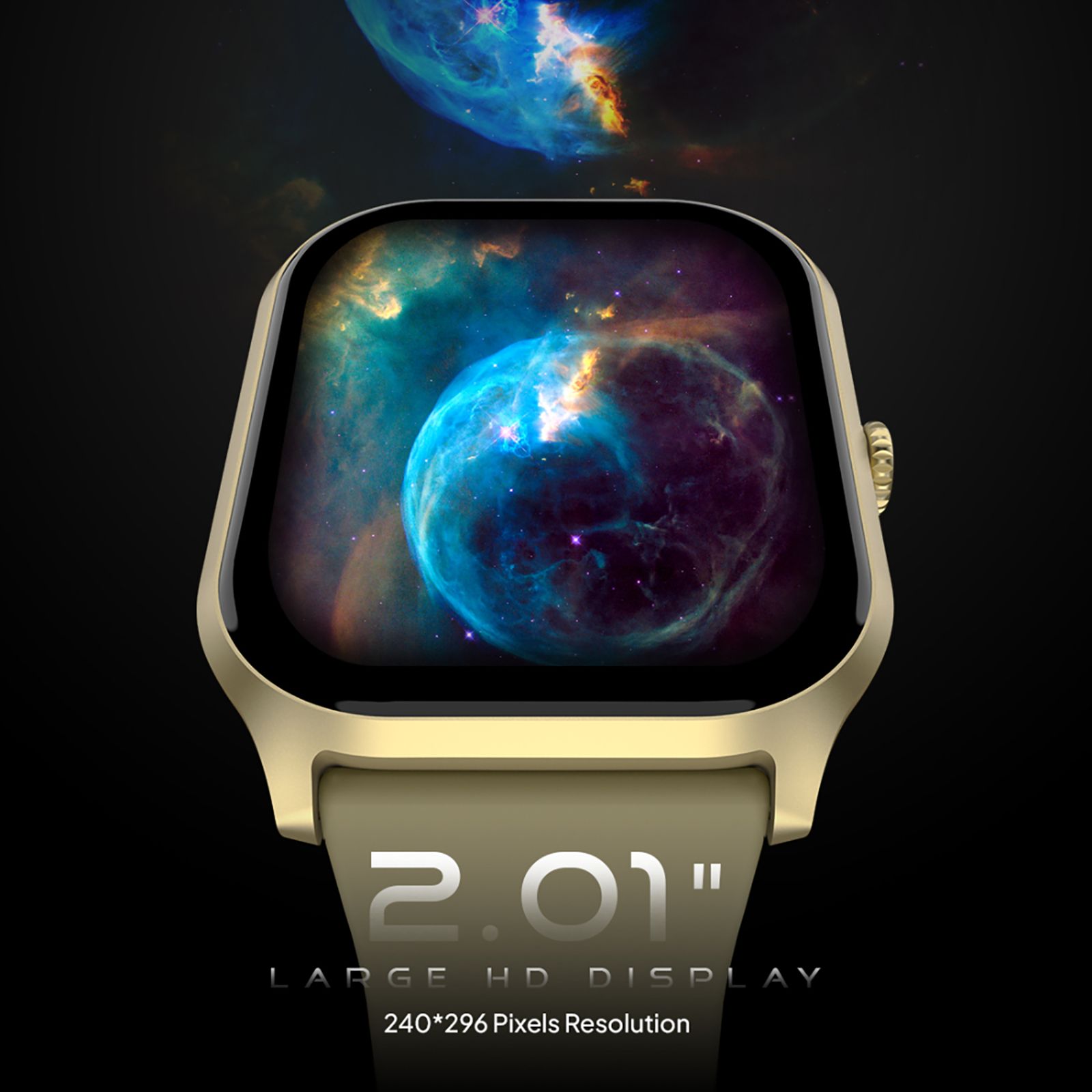 FIRE-BOLTT Hunter Smartwatch with Bluetooth Calling (51mm HD Display, IP67 Water Resistant, Champagne Gold Strap)_7