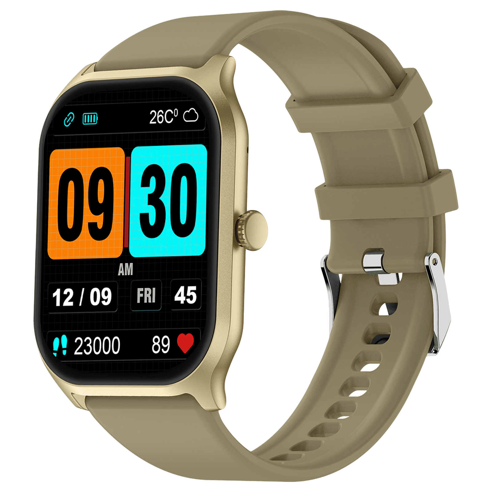 FIRE-BOLTT Hunter Smartwatch with Bluetooth Calling (51mm HD Display, IP67 Water Resistant, Champagne Gold Strap)_3