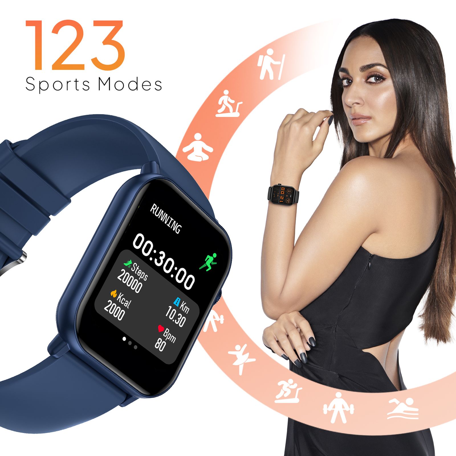 FIRE-BOLTT Ninja Fit BSW063 Smartwatch with Activity Tracker (42.9mm HD Display, IP68 Water Resistant, Blue Strap)_13