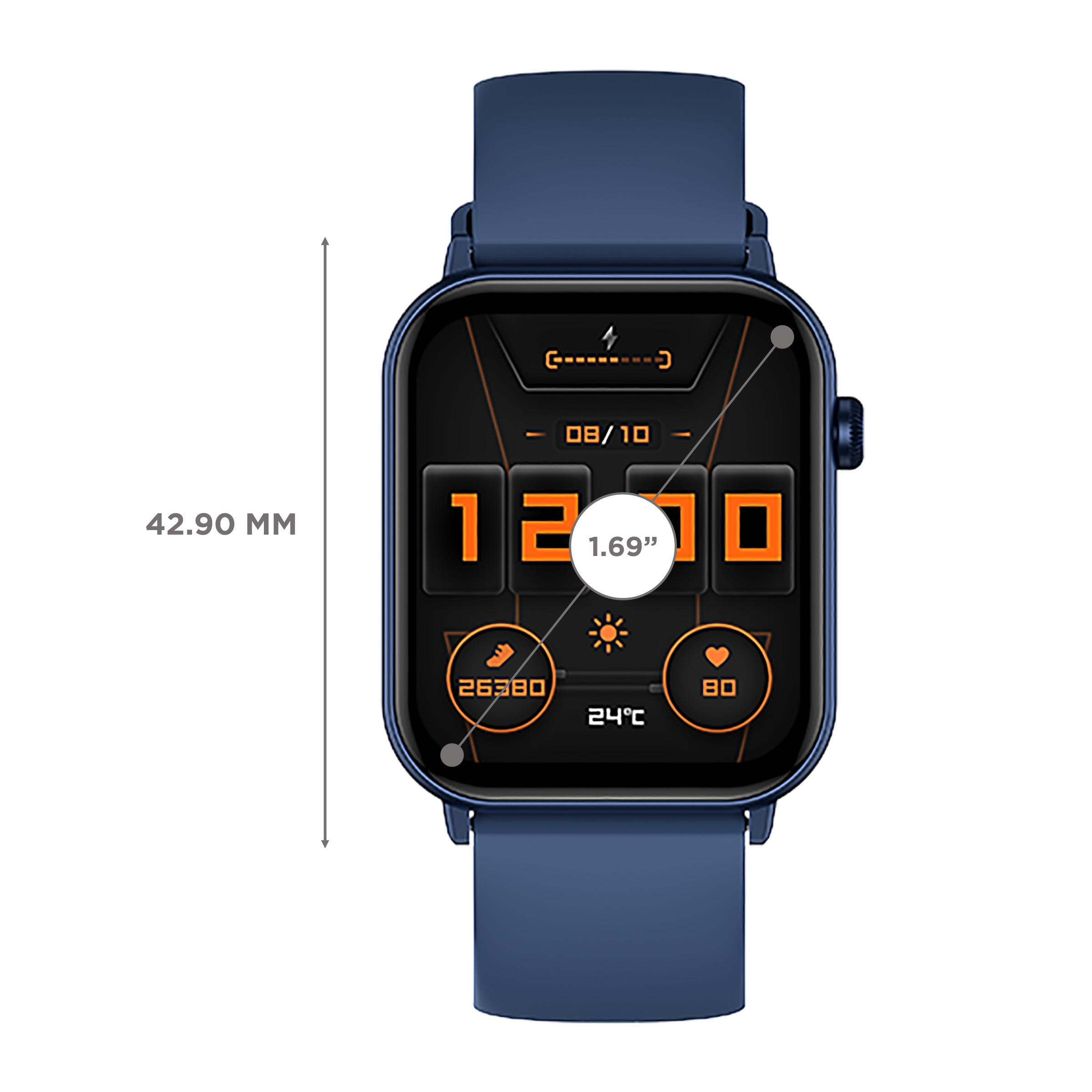 FIRE-BOLTT Ninja Fit BSW063 Smartwatch with Activity Tracker (42.9mm HD Display, IP68 Water Resistant, Blue Strap)_3