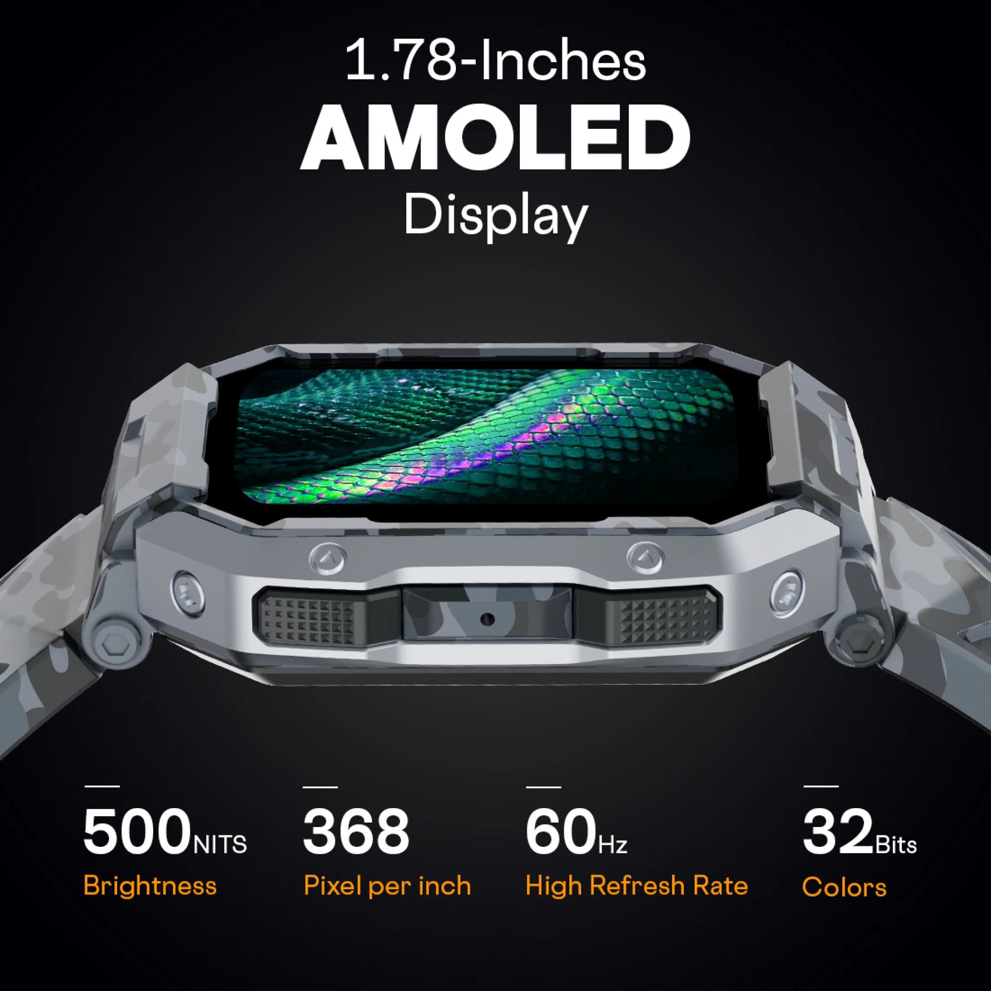 FIRE-BOLTT Cobra Smartwatch with Bluetooth Calling (45.21mm AMOLED Display, IP68 Water Resistant, Camo Black Strap) FIRE-BOLTT Cobra Smartwatch with Bluetooth Calling (45.21mm AMOLED Display, IP68 Water Resistant, Camo Black Strap)_14