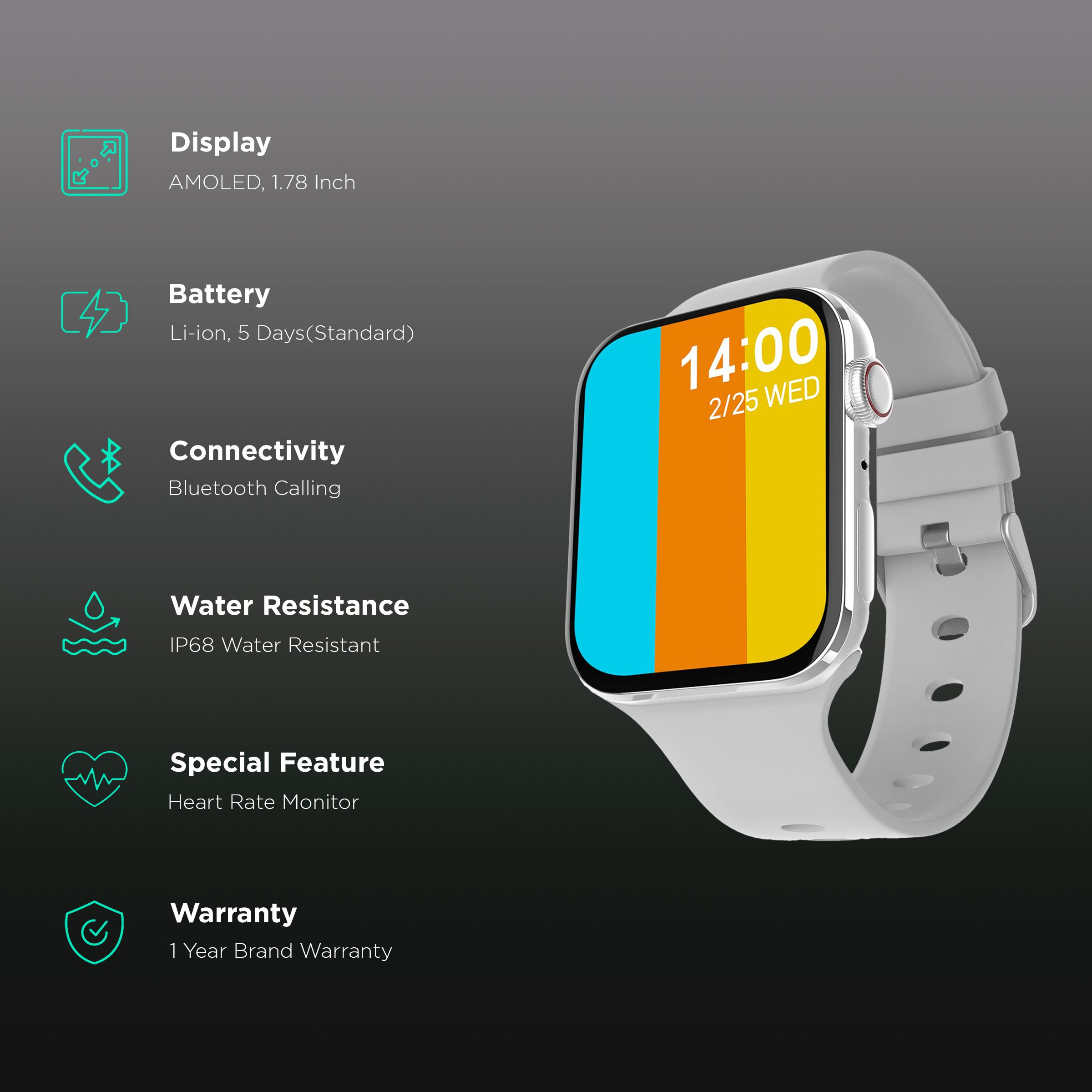 FIRE-BOLTT Visionary Smartwatch with Bluetooth Calling (45mm AMOLED Display, IP68 Water Resistant, Silver Strap) FIRE-BOLTT Visionary Smartwatch with Bluetooth Calling (45mm AMOLED Display, IP68 Water Resistant, Silver Strap)_2