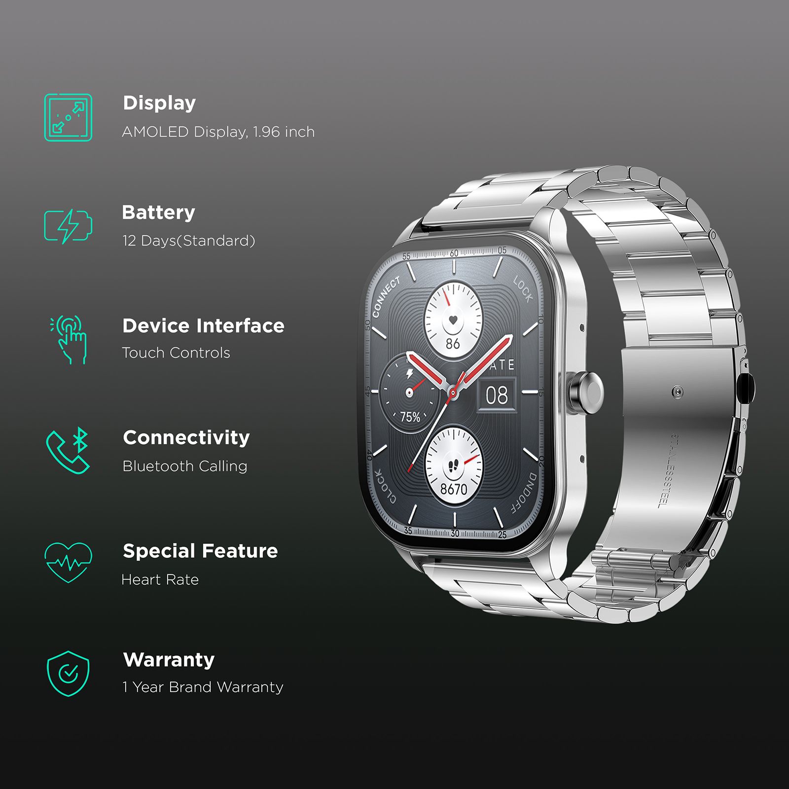 amazfit Pop 3S Smartwatch with Bluetooth Calling (49.7mm AMOLED Display, IP68 Water Resistant, Metallic Silver Strap) amazfit Pop 3S Smartwatch with Bluetooth Calling (49.7mm AMOLED Display, IP68 Water Resistant, Metallic Silver Strap)_2