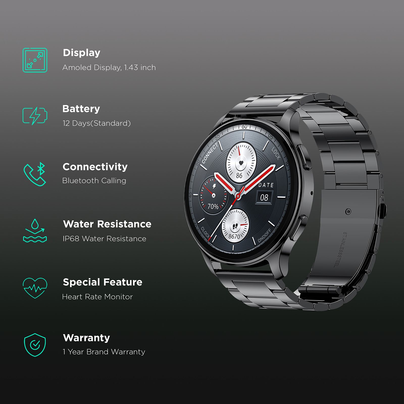 amazfit Pop 3R Smartwatch with Bluetooth Calling (36.32mm AMOLED Display, IP68 Water Resistant, Metallic Black Strap) amazfit Pop 3R Smartwatch with Bluetooth Calling (36.32mm AMOLED Display, IP68 Water Resistant, Metallic Black Strap)_2