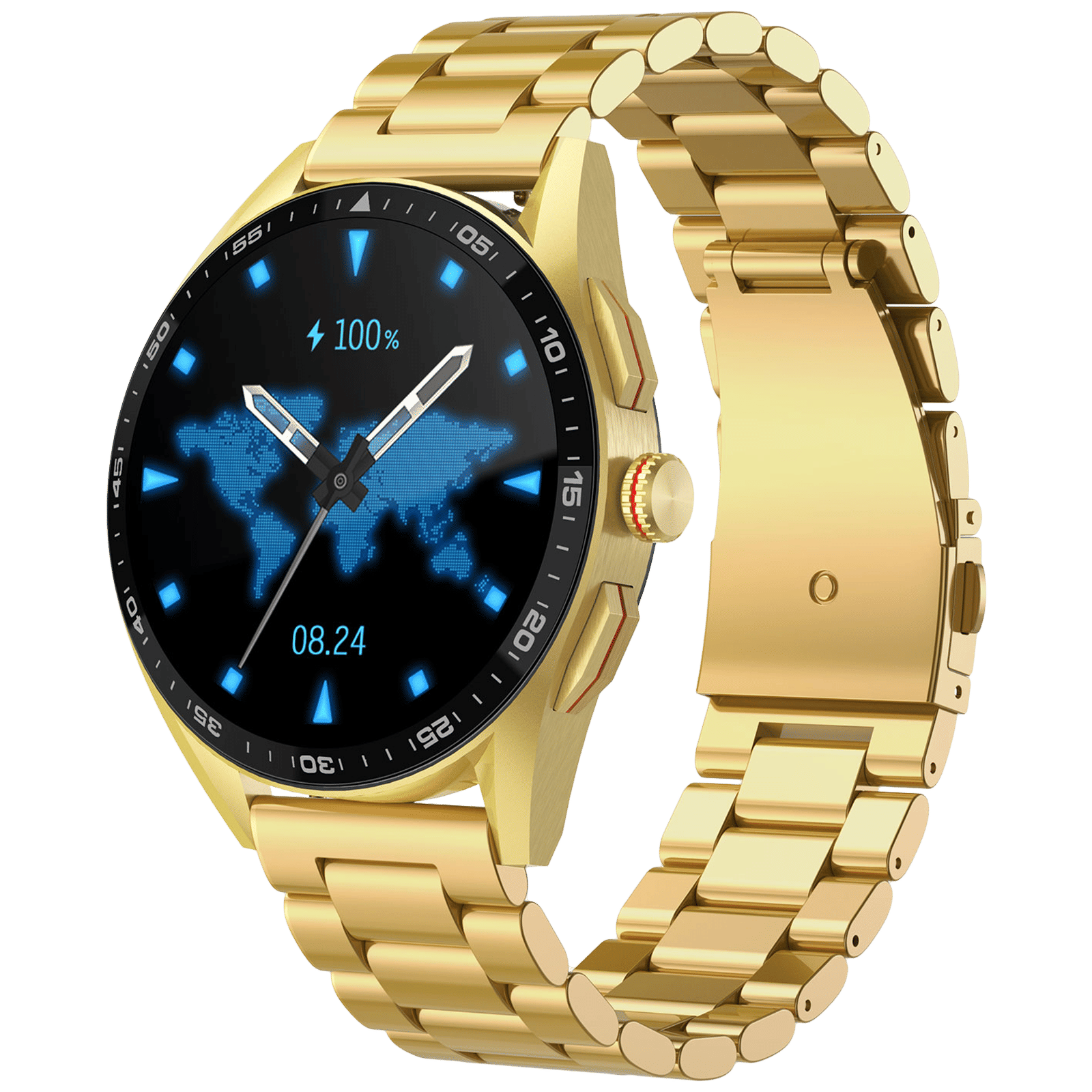 Fire-Boltt Invincible Plus Smartwatch with Bluetooth Calling (36.32mm AMOLED Display, IP67 Water Resistant, Gold Strap)_1