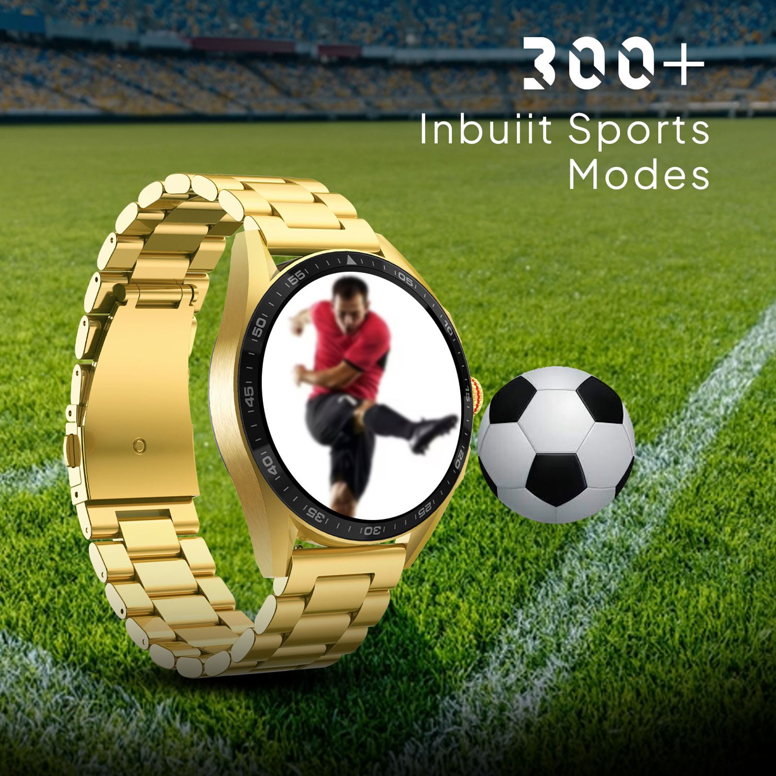 Fire-Boltt Invincible Plus Smartwatch with Bluetooth Calling (36.32mm AMOLED Display, IP67 Water Resistant, Gold Strap)_4