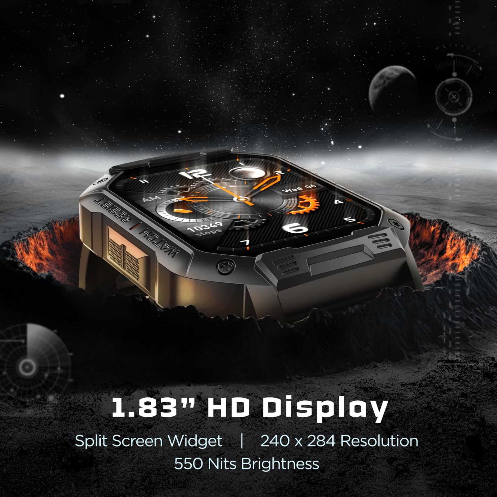boAt Wave Armour Smartwatch with Bluetooth Calling (46.4mm HD Display, IP68 Sweat Resistant, Active Black Strap)_4