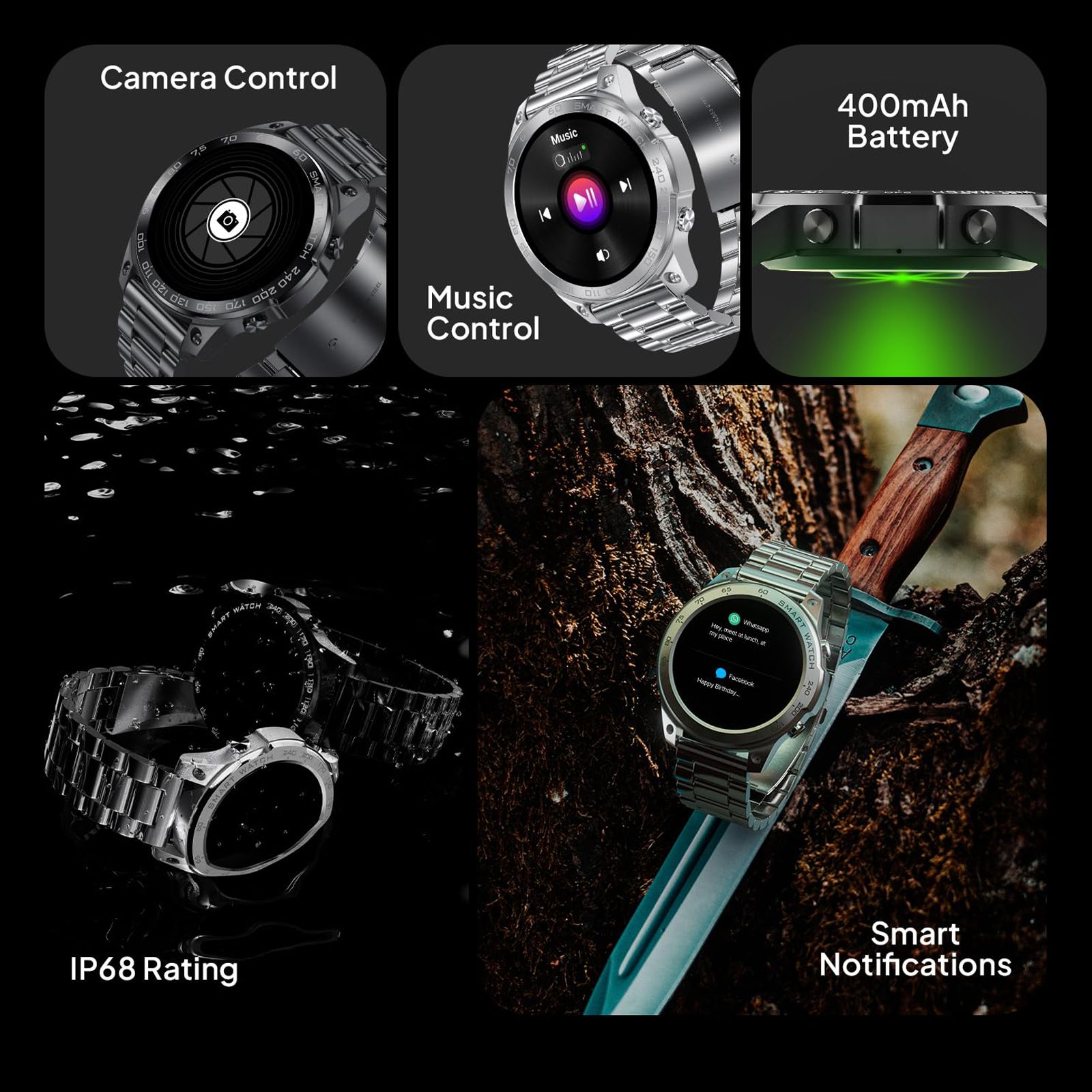FIRE-BOLTT Dagger Luxe Smartwatch with Bluetooth Calling (36.3mm AMOLED Display, IP68 Water Resistant, Black Strap)_12