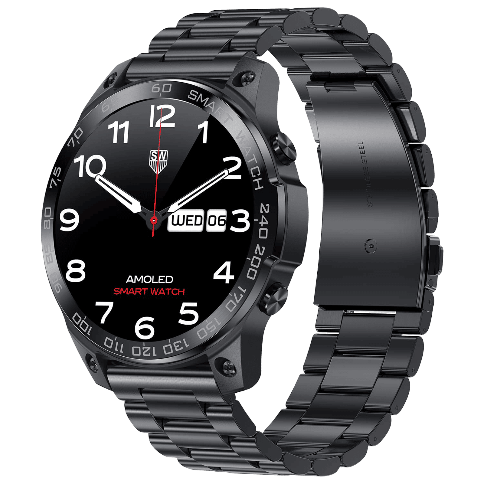 FIRE-BOLTT Dagger Luxe Smartwatch with Bluetooth Calling (36.3mm AMOLED Display, IP68 Water Resistant, Black Strap)_4