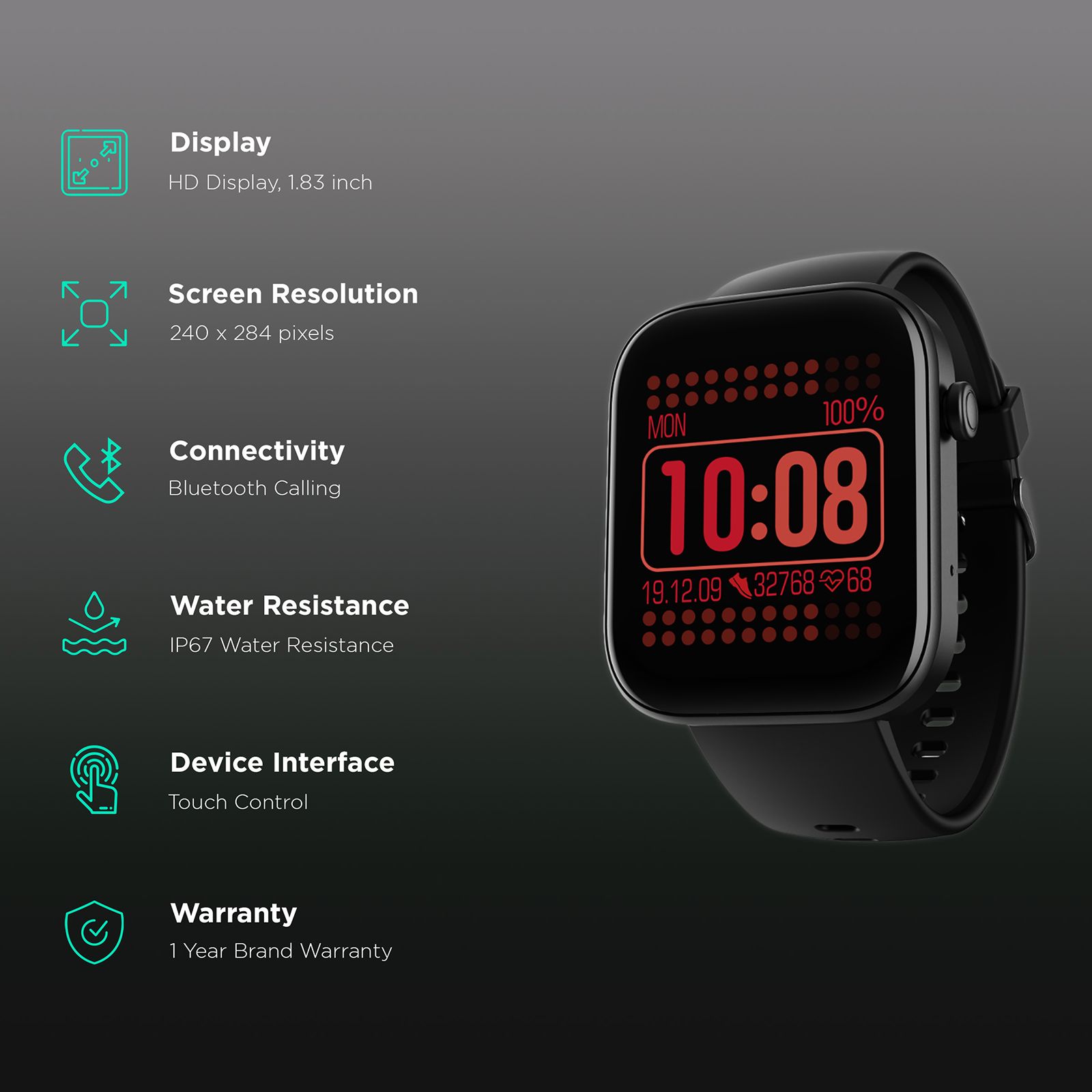 boAt Wave Astra Smartwatch with Bluetooth Calling (46.4mm HD Display, IP67 Water Resistant, Active Black Strap)_2