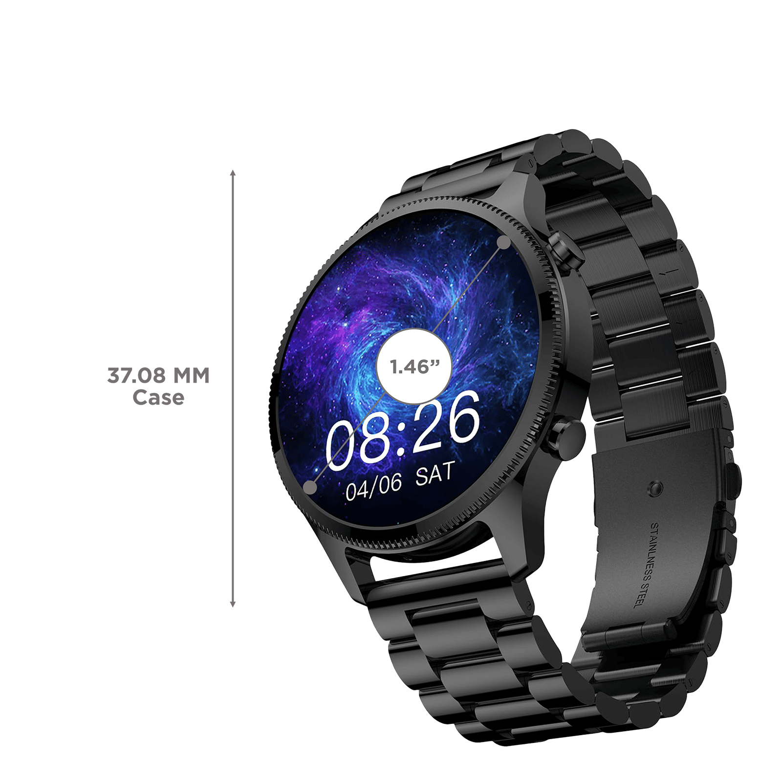 noise NoiseFit Halo Plus Smartwatch with Bluetooth Calling (37.08mm AMOLED Display, IP68 Water Resistant, Elite Black Strap)_3