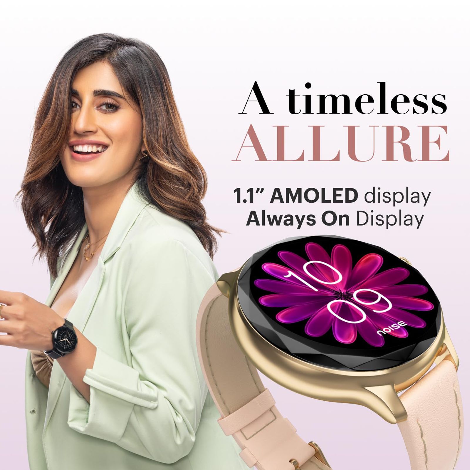 noise NoiseFit Diva Smartwatch with Bluetooth Calling (27.9mm AMOLED Display, IP67 Water Resistant, Black Link Strap) noise NoiseFit Diva Smartwatch with Bluetooth Calling (27.9mm AMOLED Display, IP67 Water Resistant, Black Link Strap)_9