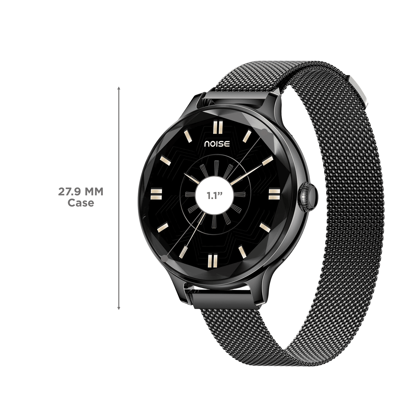 noise NoiseFit Diva Smartwatch with Bluetooth Calling (27.9mm AMOLED Display, IP67 Water Resistant, Black Link Strap) noise NoiseFit Diva Smartwatch with Bluetooth Calling (27.9mm AMOLED Display, IP67 Water Resistant, Black Link Strap)_3