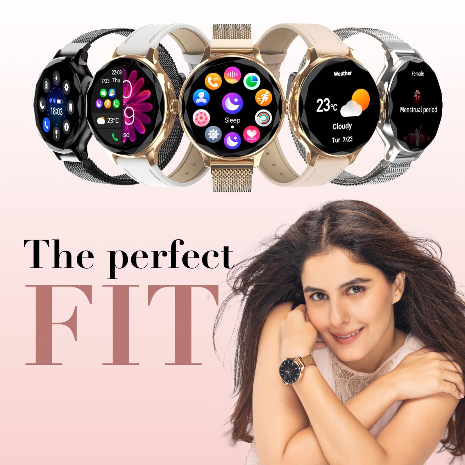 noise NoiseFit Diva Smartwatch with Bluetooth Calling (27.9mm AMOLED Display, IP67 Water Resistant, Silver Link Strap) noise NoiseFit Diva Smartwatch with Bluetooth Calling (27.9mm AMOLED Display, IP67 Water Resistant, Silver Link Strap)_8