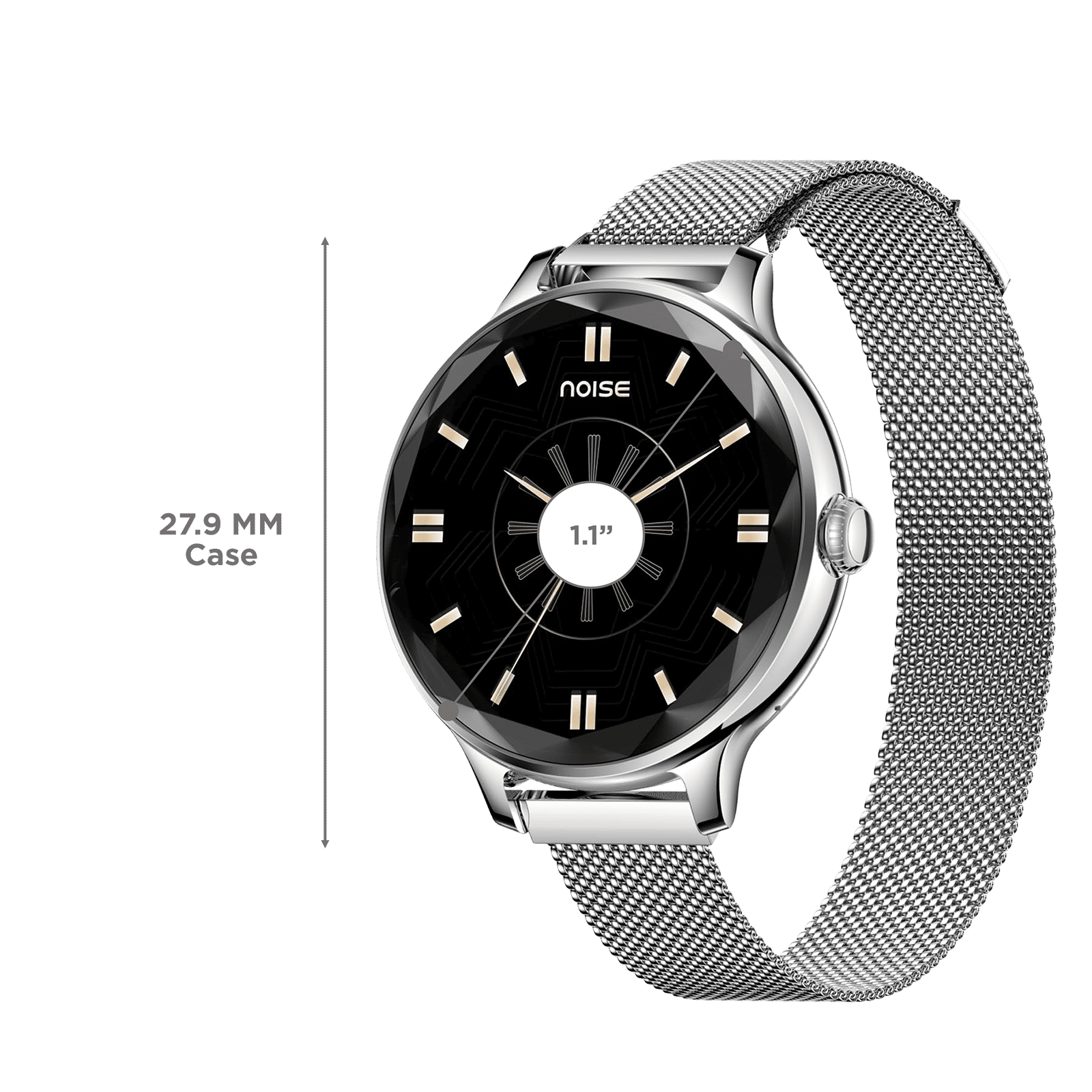 noise NoiseFit Diva Smartwatch with Bluetooth Calling (27.9mm AMOLED Display, IP67 Water Resistant, Silver Link Strap) noise NoiseFit Diva Smartwatch with Bluetooth Calling (27.9mm AMOLED Display, IP67 Water Resistant, Silver Link Strap)_2