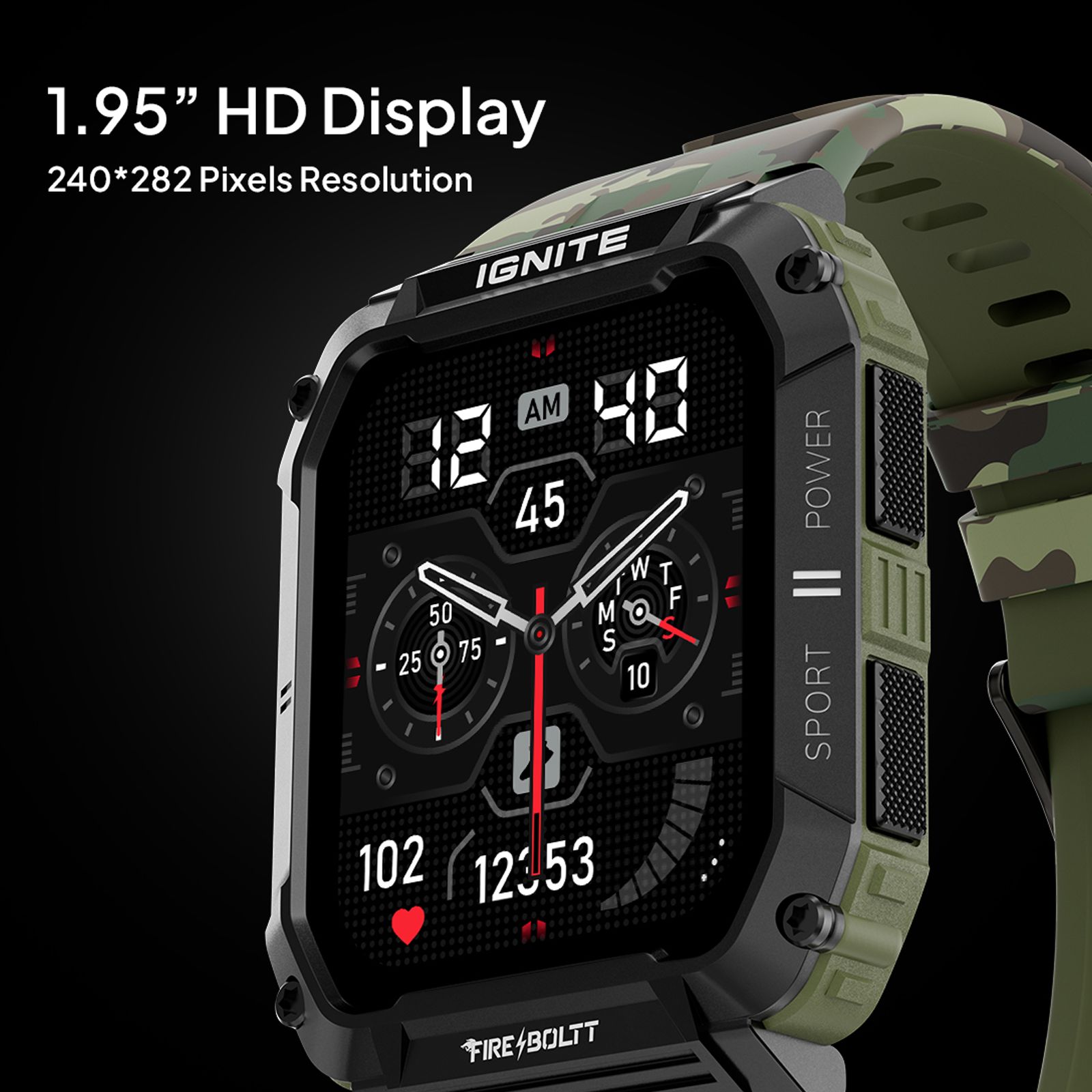 FIRE-BOLTT Combat Smartwatch with Bluetooth Calling (49.5mm TFT Display, IP68 Water Resistant, Camo Green Strap) FIRE-BOLTT Combat Smartwatch with Bluetooth Calling (49.5mm TFT Display, IP68 Water Resistant, Camo Green Strap)_13