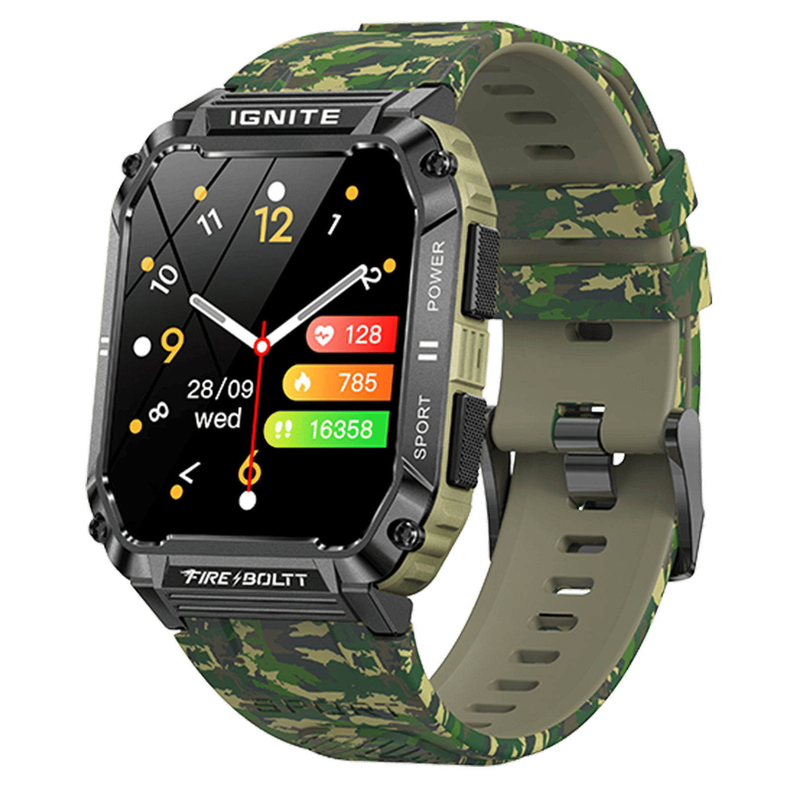 FIRE-BOLTT Combat Smartwatch with Bluetooth Calling (49.5mm TFT Display, IP68 Water Resistant, Camo Green Strap) FIRE-BOLTT Combat Smartwatch with Bluetooth Calling (49.5mm TFT Display, IP68 Water Resistant, Camo Green Strap)_4