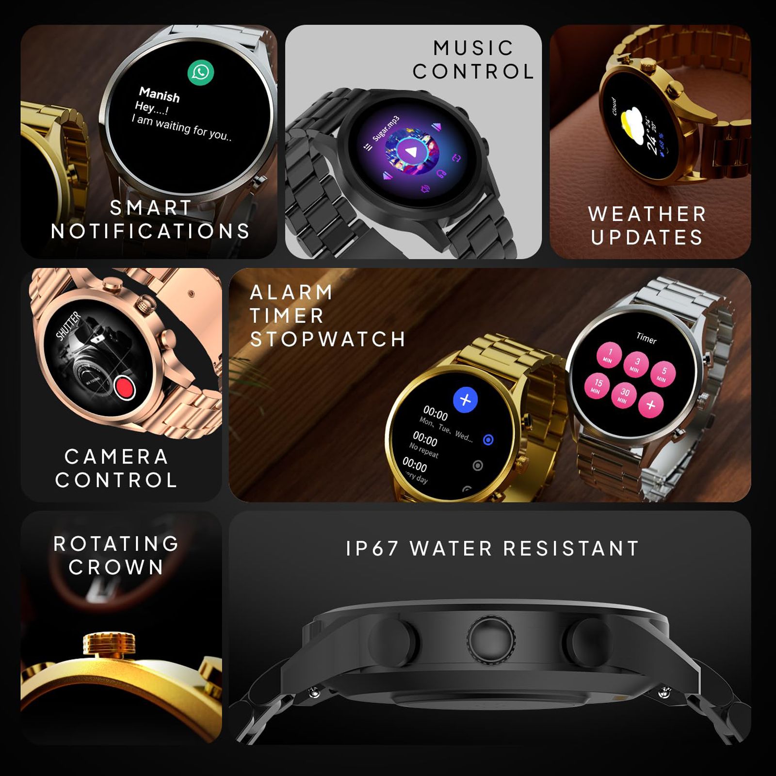 FIRE-BOLTT Infinity Luxe Smartwatch with Bluetooth Calling (40.64mm HD Display, IP67 Water Resistant, Black Strap)_8