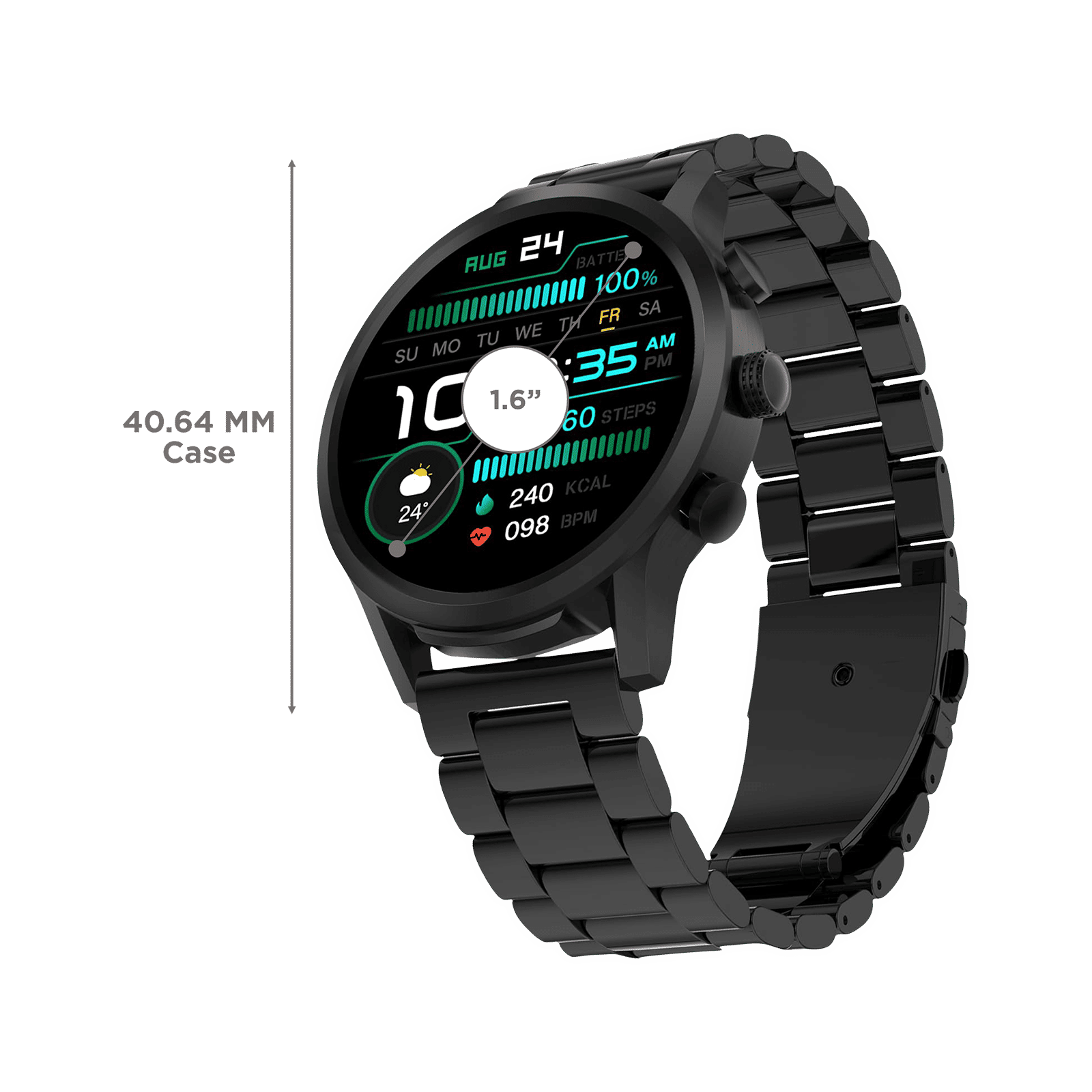 FIRE-BOLTT Infinity Luxe Smartwatch with Bluetooth Calling (40.64mm HD Display, IP67 Water Resistant, Black Strap)_3