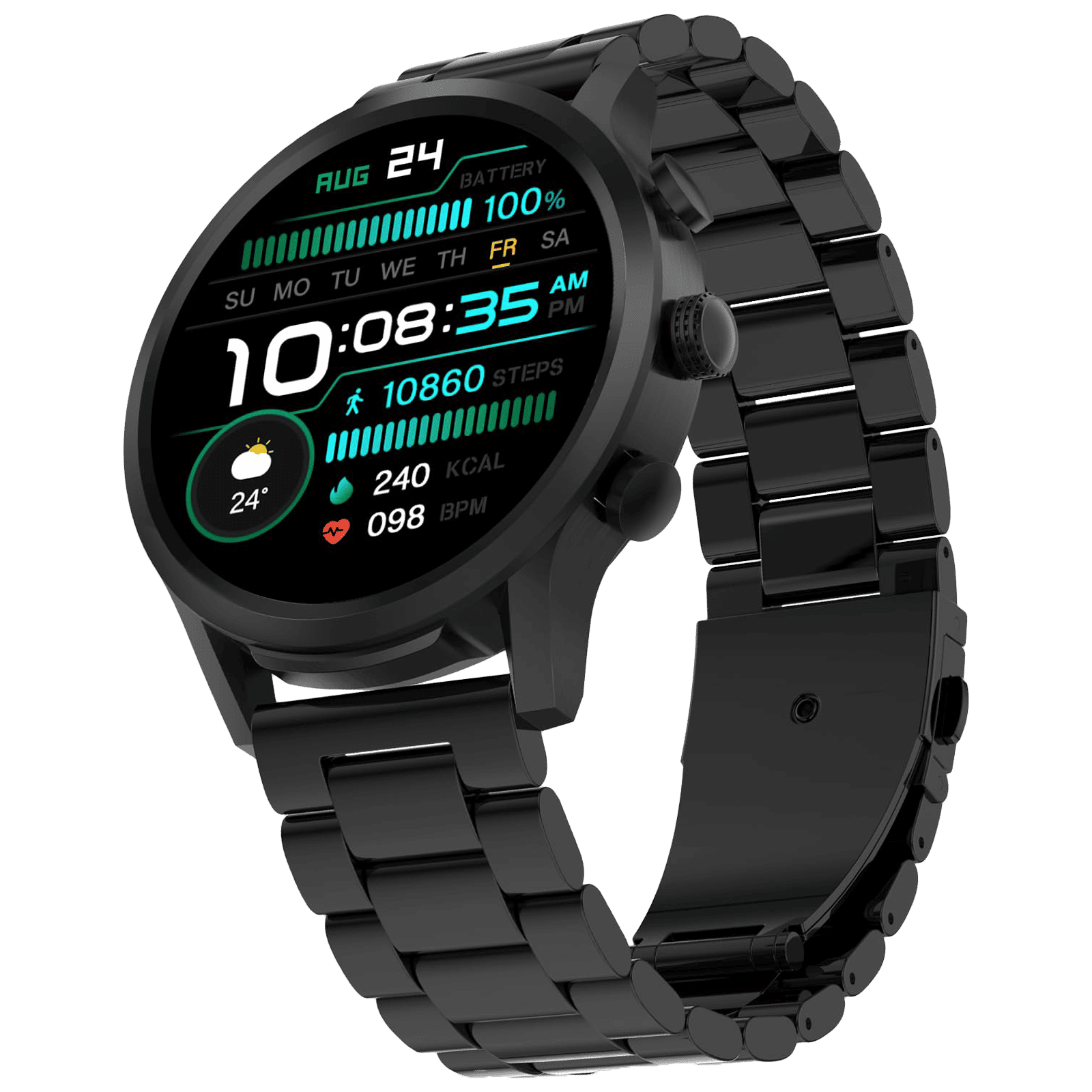 FIRE-BOLTT Infinity Luxe Smartwatch with Bluetooth Calling (40.64mm HD Display, IP67 Water Resistant, Black Strap)_4