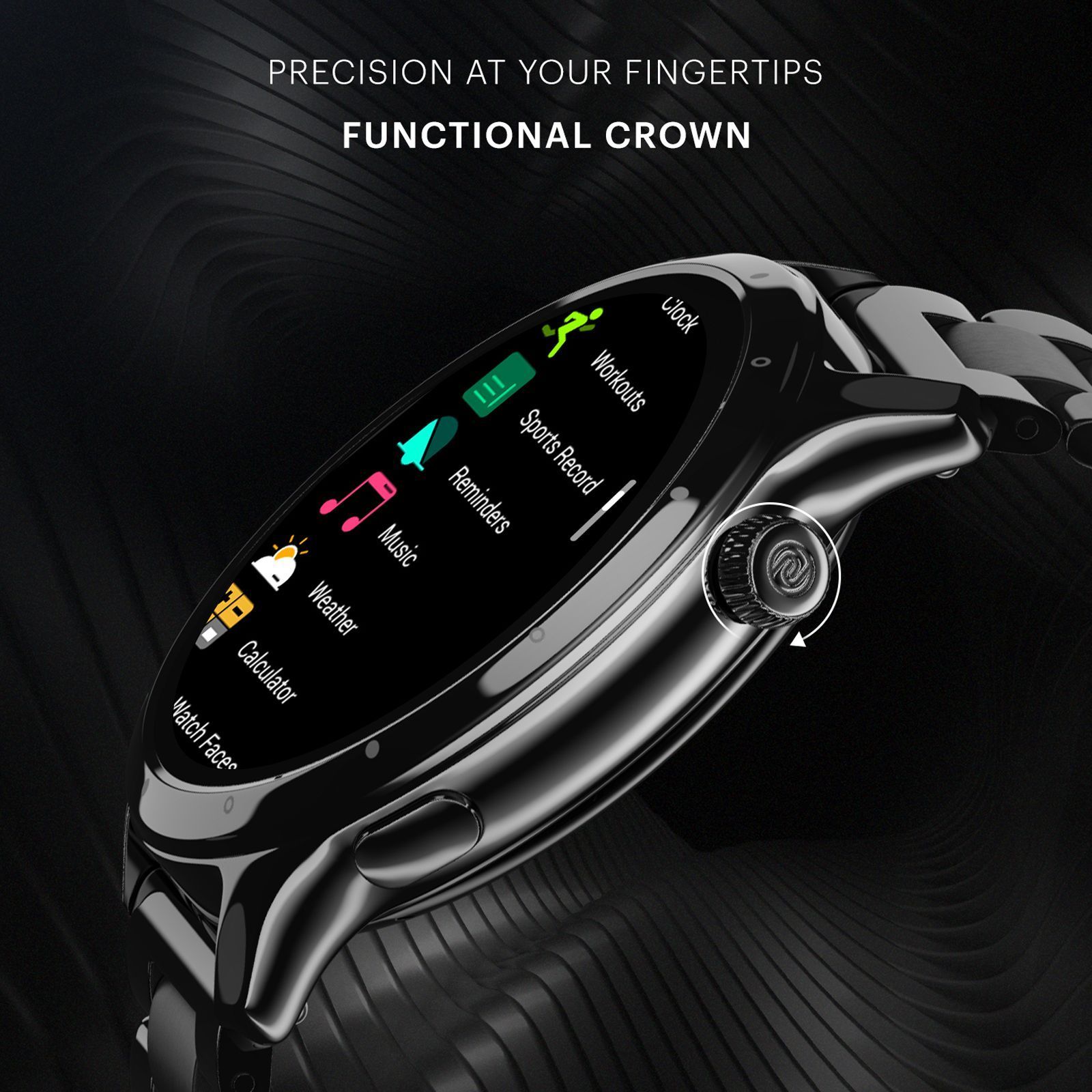 noise NoiseFit Mettle Smartwatch with Bluetooth Calling (35.56mm HD Display, IP68 Water Resistant, Elite Black Strap)_10