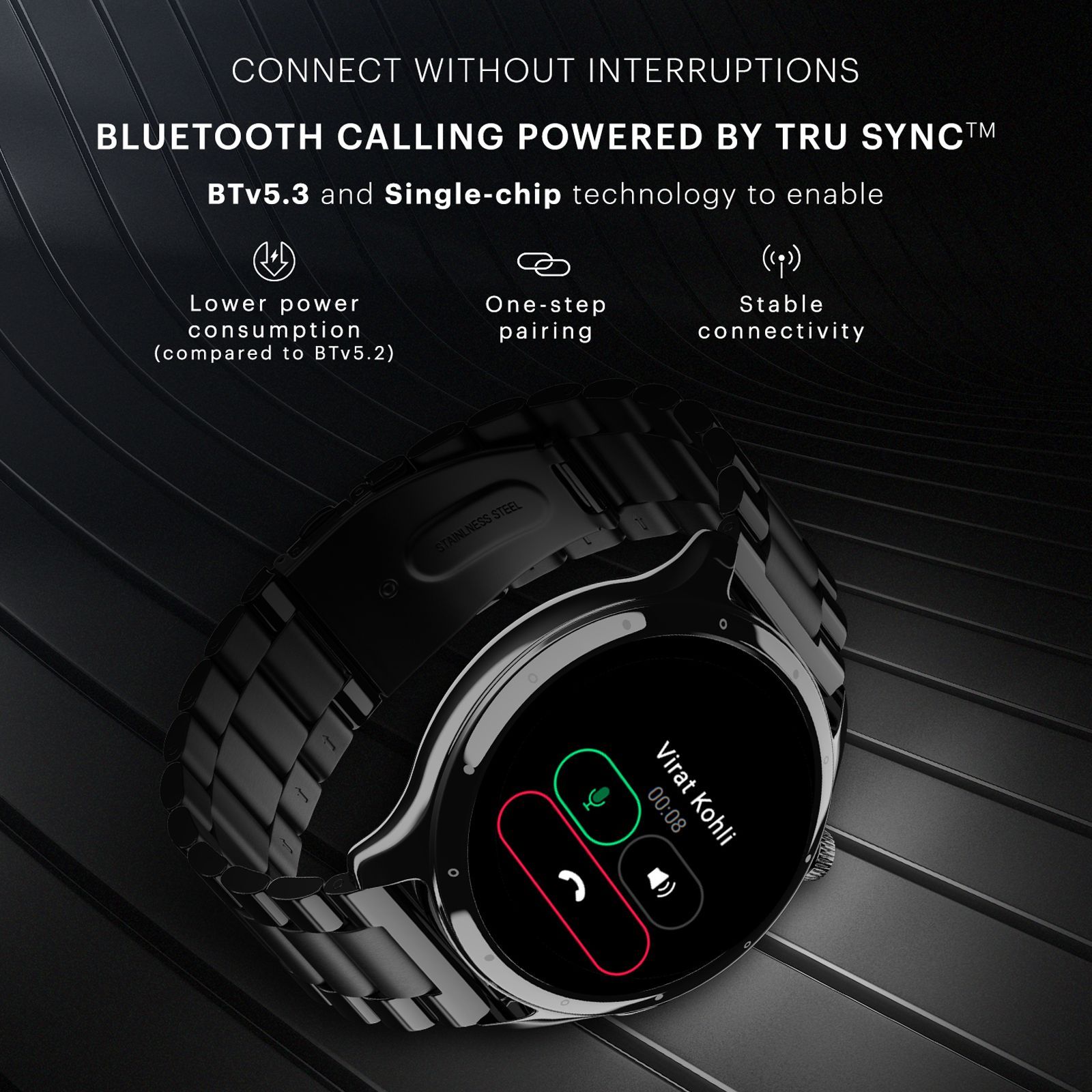 noise NoiseFit Mettle Smartwatch with Bluetooth Calling (35.56mm HD Display, IP68 Water Resistant, Elite Black Strap)_11