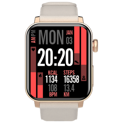 Croma Velocity AM Smartwatch with Bluetooth
                      Calling (1.78 inches, AMOLED Display, IP68 Water
                      Resistant, Gold Strap)