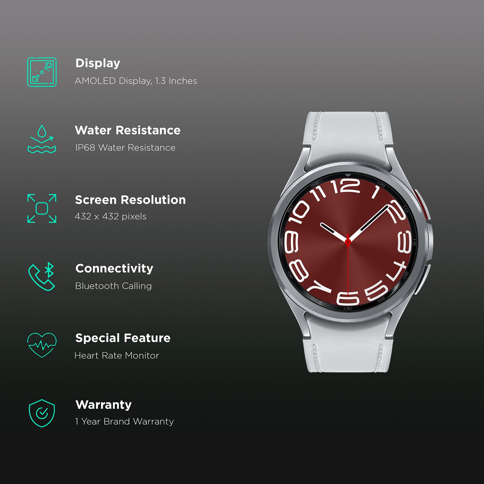SAMSUNG Galaxy Watch6 Classic Smartwatch with Bluetooth Calling (43mm Super AMOLED Display, IP68 Water Resistant, Silver Strap) SAMSUNG Galaxy Watch6 Classic Smartwatch with Bluetooth Calling (43mm Super AMOLED Display, IP68 Water Resistant, Silver Strap)_2