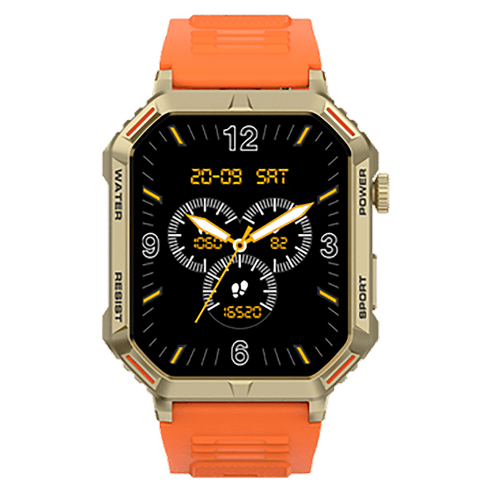 FIRE-BOLTT Commando Smartwatch with Bluetooth Calling (49.5mm AMOLED Display, IP68 Water Resistant, Orange Strap) FIRE-BOLTT Commando Smartwatch with Bluetooth Calling (49.5mm AMOLED Display, IP68 Water Resistant, Orange Strap)_1