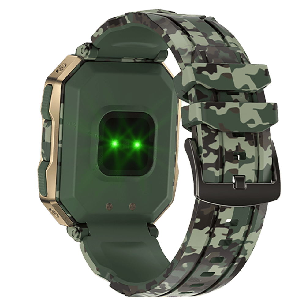 FIRE-BOLTT Commando Smartwatch with Bluetooth Calling (49.5mm AMOLED Display, IP68 Water Resistant, Camo Green Strap)_6