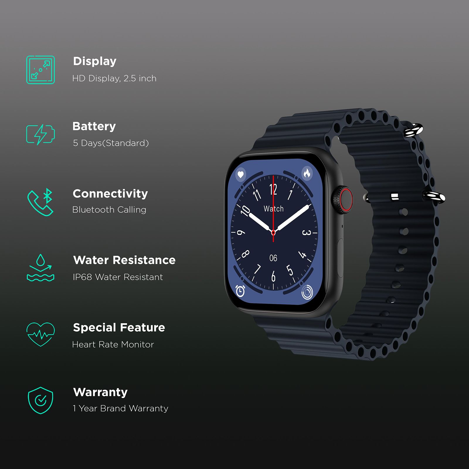 FIRE-BOLTT Vogue Smartwatch with Bluetooth Calling (52mm Display, IP68 Water Resistant, Ocean Black Strap) FIRE-BOLTT Vogue Smartwatch with Bluetooth Calling (52mm Display, IP68 Water Resistant, Ocean Black Strap)_2