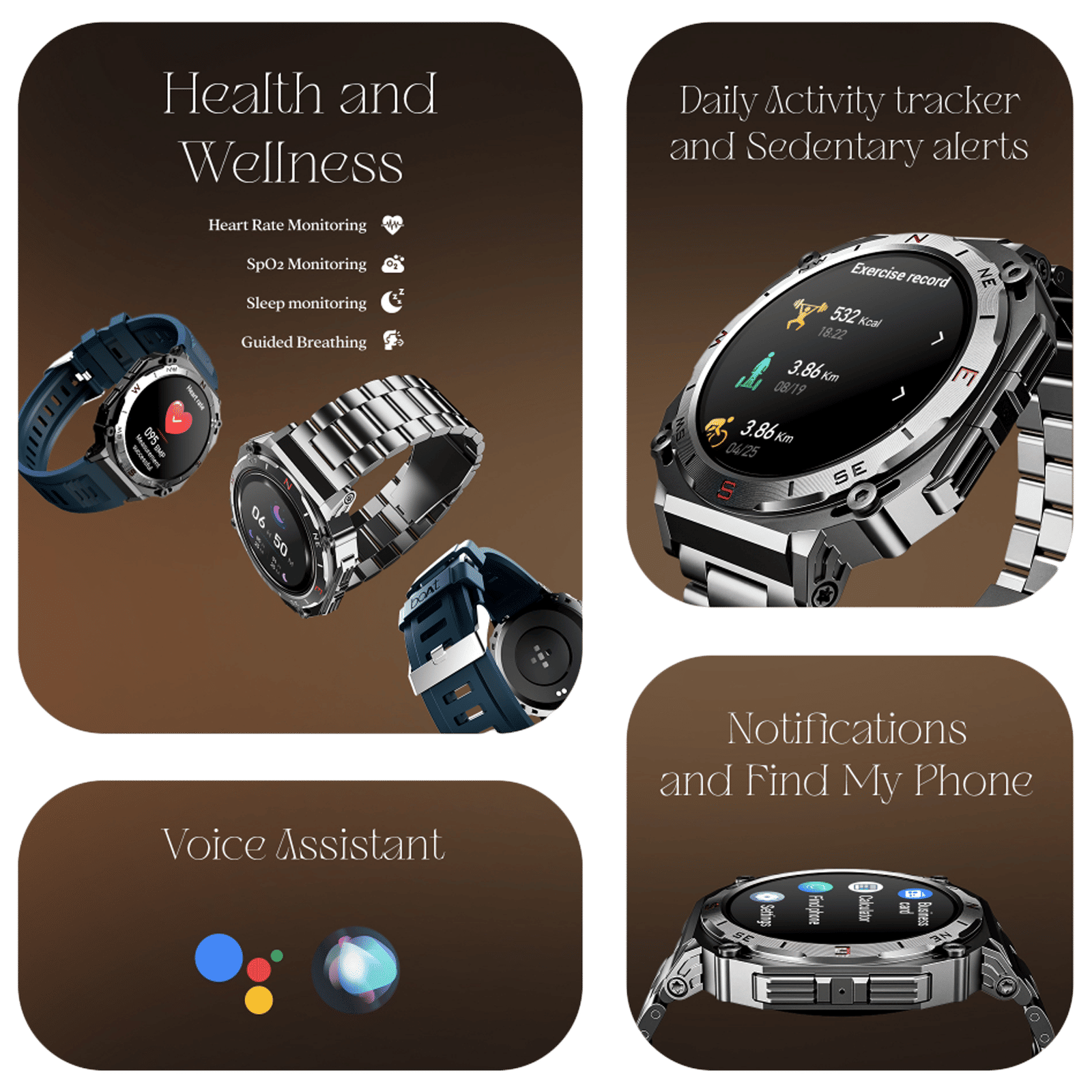 boAt Enigma X500 Smartwatch with Bluetooth Calling (42mm, AMOLED Display, IP68 Water Resistant, Classic Silver Strap) boAt Enigma X500 Smartwatch with Bluetooth Calling (42mm, AMOLED Display, IP68 Water Resistant, Classic Silver Strap)_4