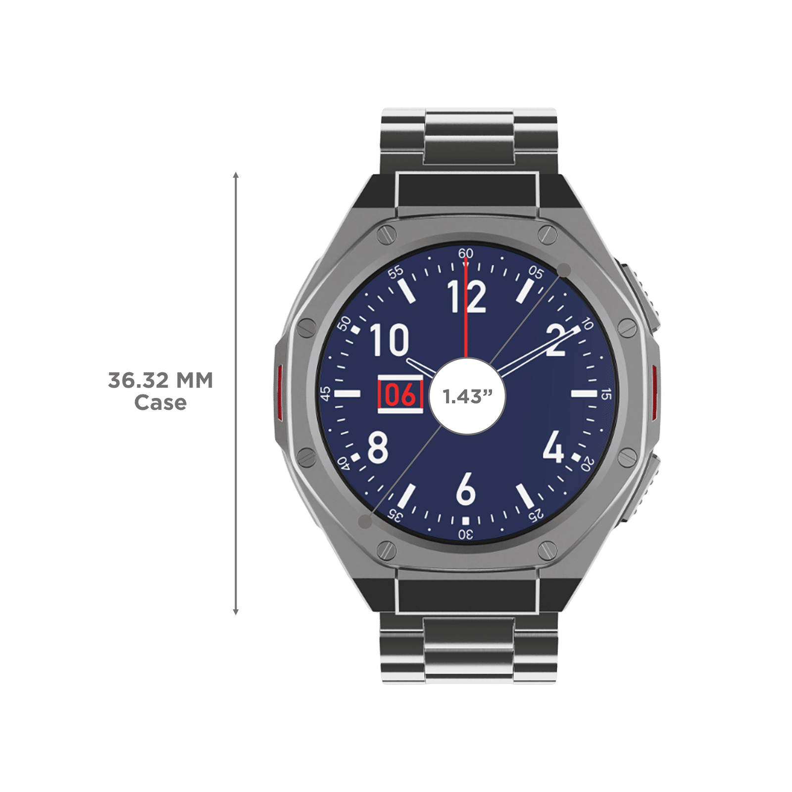 boAt Enigma X600 Smartwatch with Bluetooth Calling (42mm, AMOLED Display, IP68 Water Resistant, Classic Silver Strap)_3