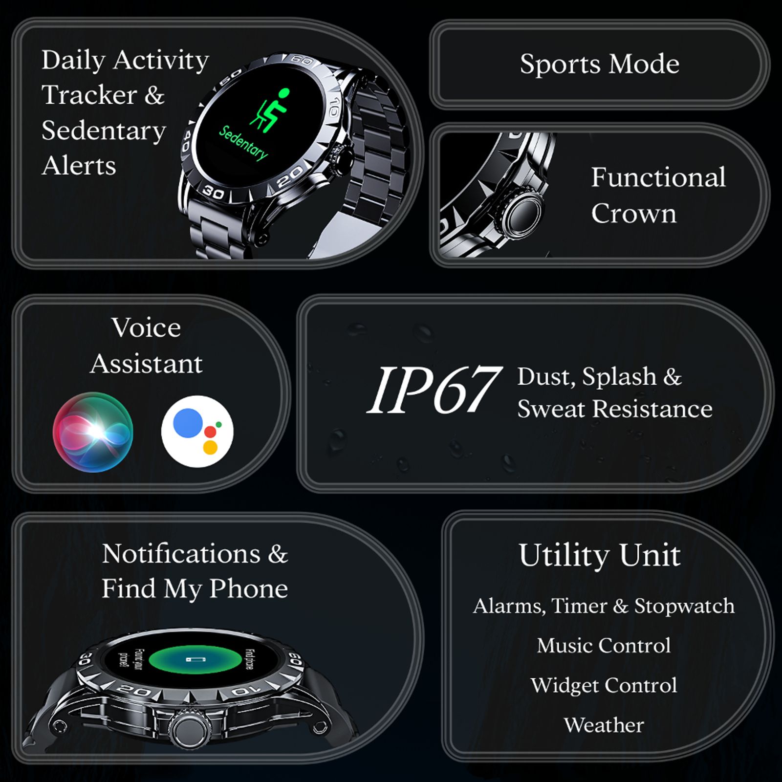 boAt Enigma Z30 Smartwatch with Bluetooth Calling (36.3mm AMOLED Display, IP67 Sweat Resistant, Classic Black Strap) boAt Enigma Z30 Smartwatch with Bluetooth Calling (36.3mm AMOLED Display, IP67 Sweat Resistant, Classic Black Strap)_6